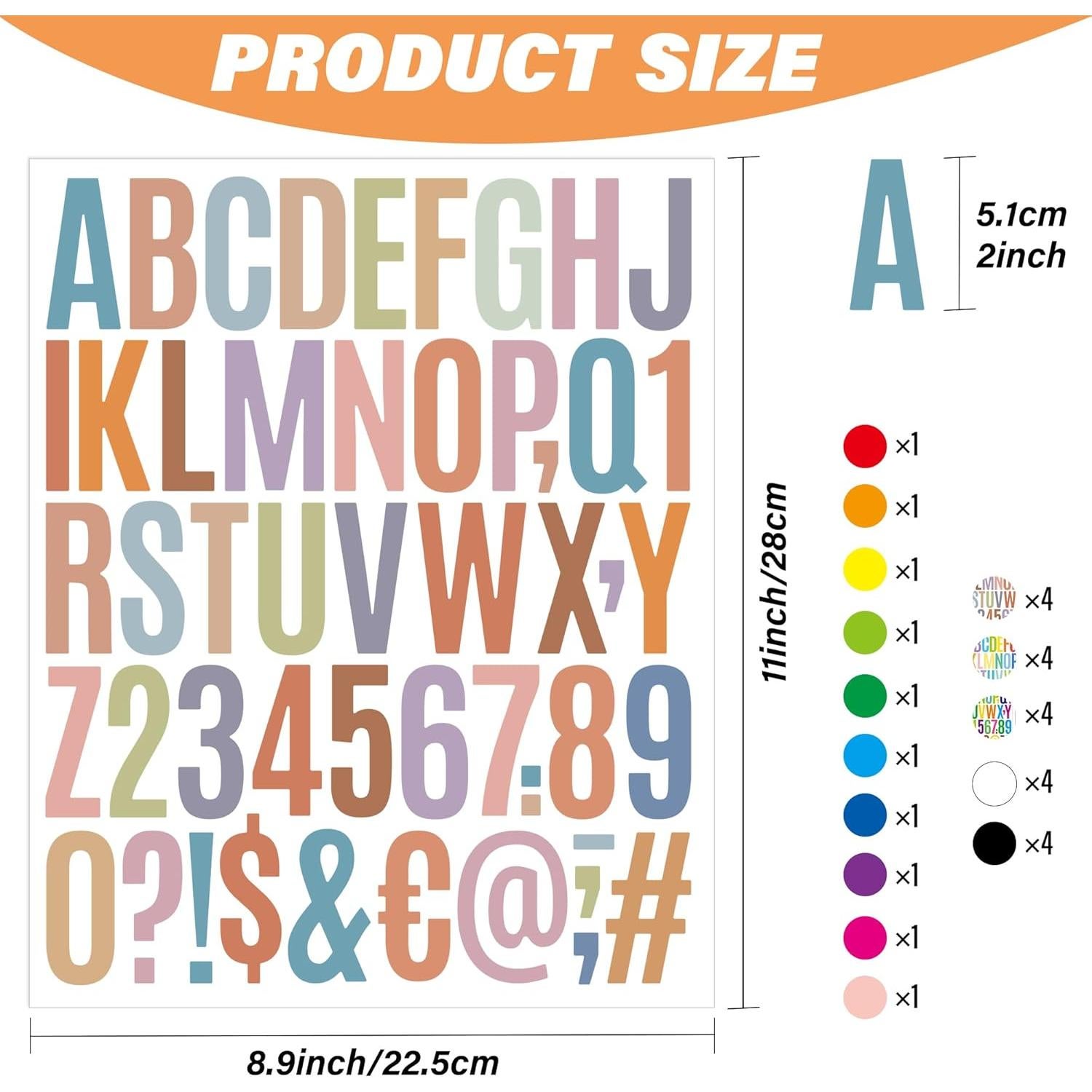 Calcomanías de Letras Metsyth 30 Hojas 1500 Piezas Multicolor