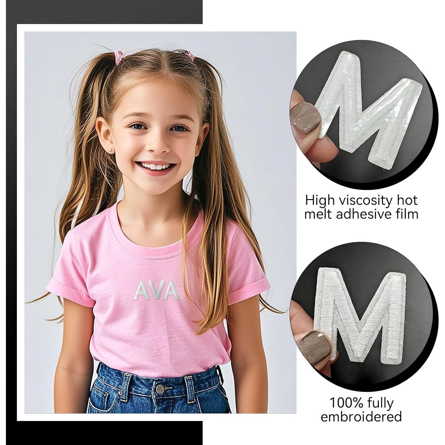 Parches Bordados de Letras GUYI 104 Piezas 3.81 cm Blanco