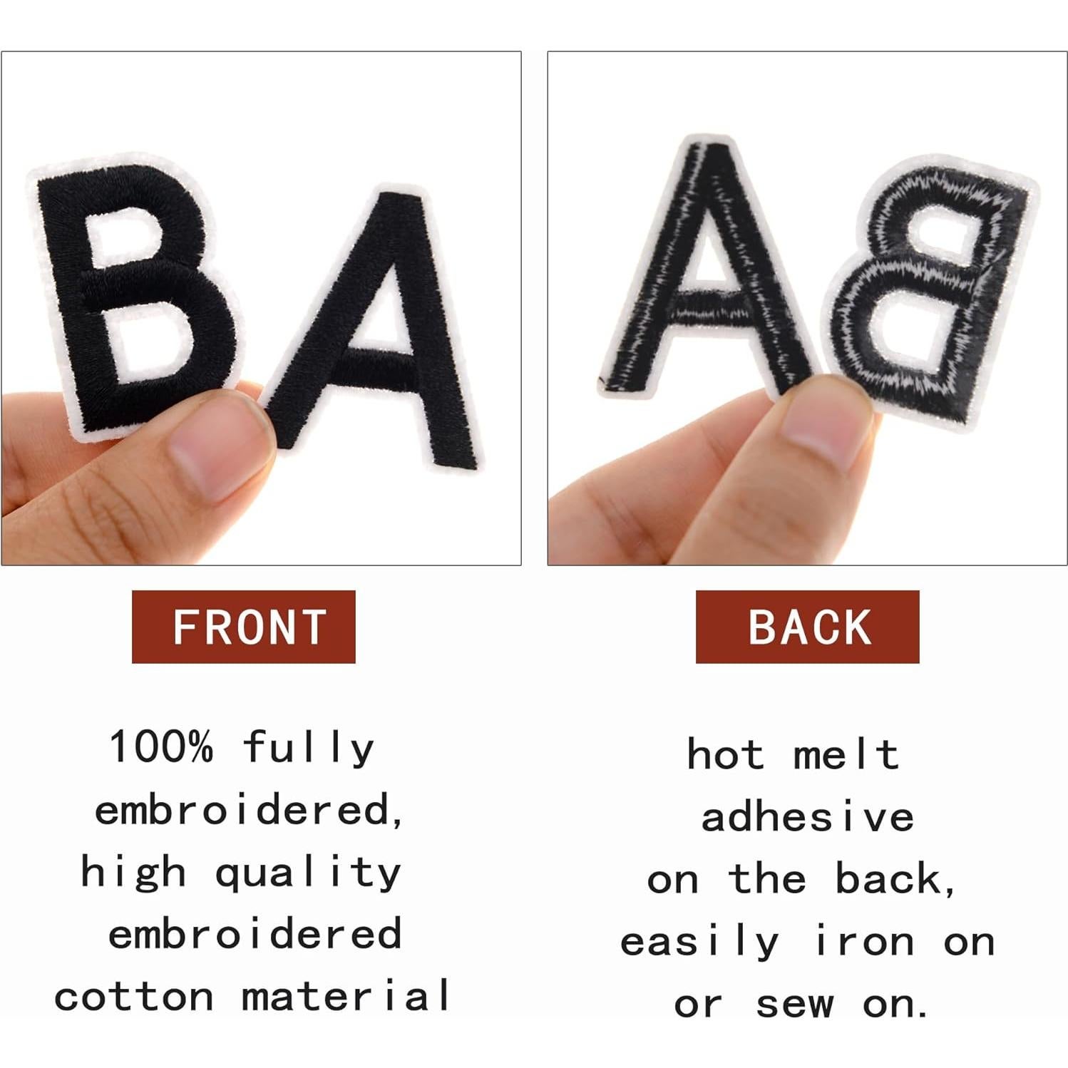 Parche de Letras y Números Bordados SIBORUI 72 Piezas Rosa