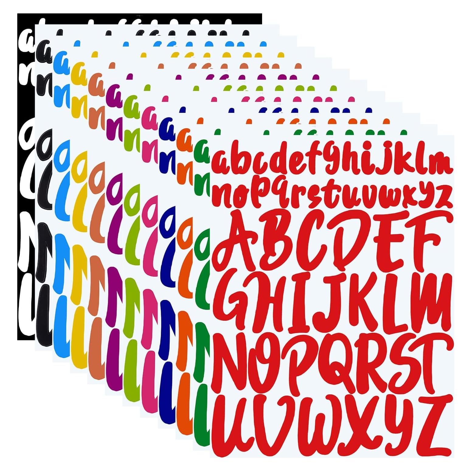 Calcomanías de Letras Autoadhesivas Ishua - 12 Hojas Multicolor