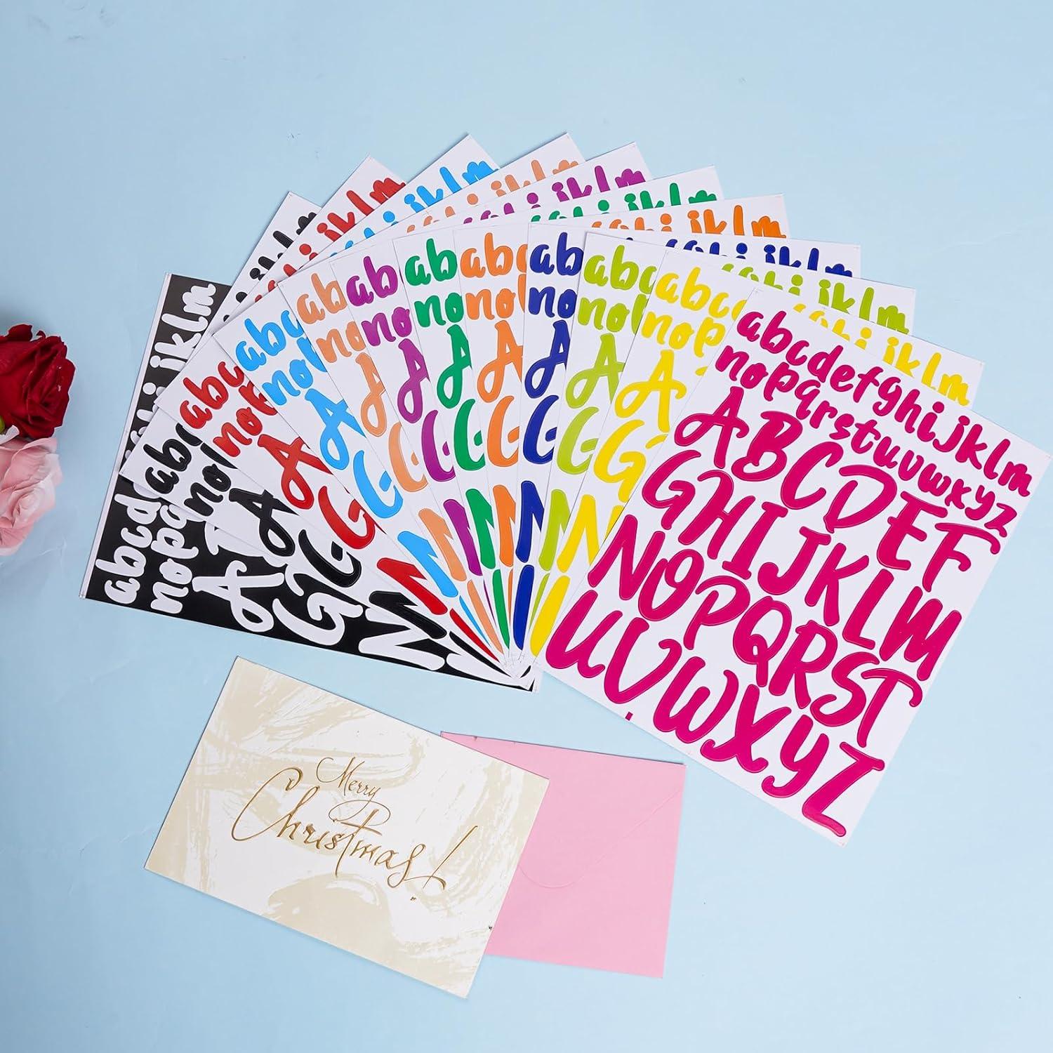 Calcomanías de Letras Autoadhesivas Ishua - 12 Hojas Multicolor