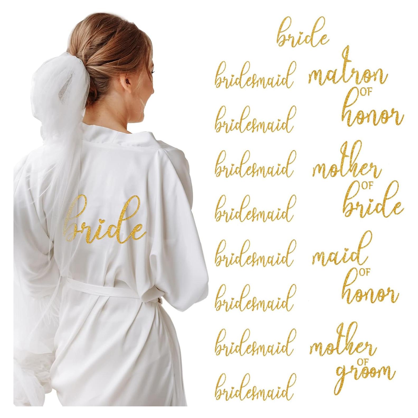 Juego de 13 Calcomanías de Vinilo Spakon para Bodas en Oro