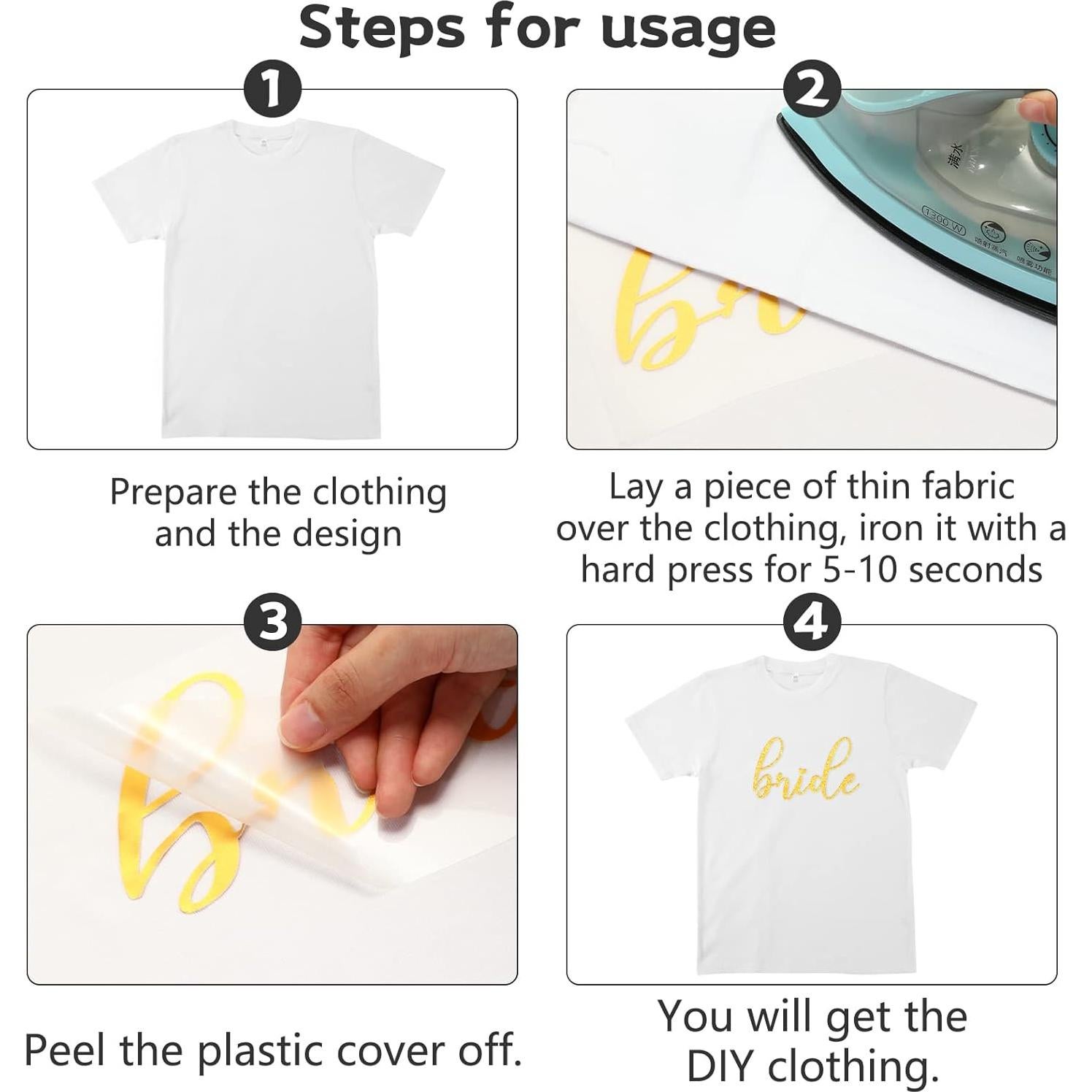 Juego de 13 Calcomanías de Vinilo Spakon para Bodas en Oro