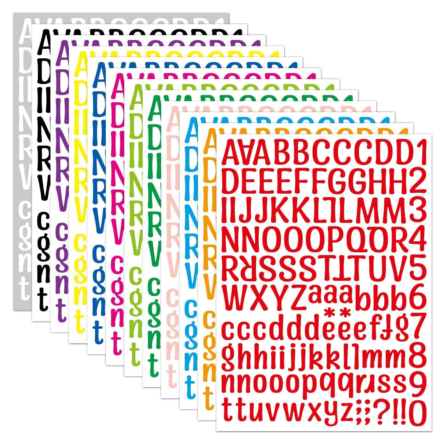 1512 Etiquetas de Alfabeto Vinilo ZJWZSLI 12 Hojas 29x21cm