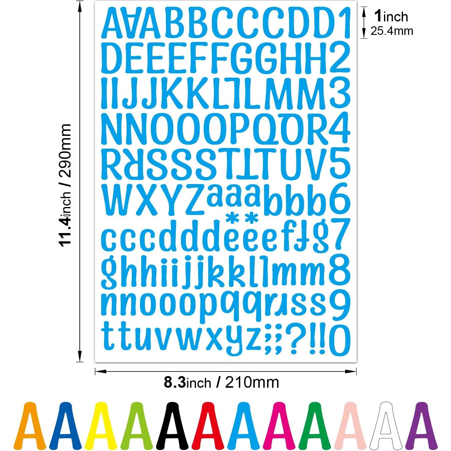 1512 Etiquetas de Alfabeto Vinilo ZJWZSLI 12 Hojas 29x21cm