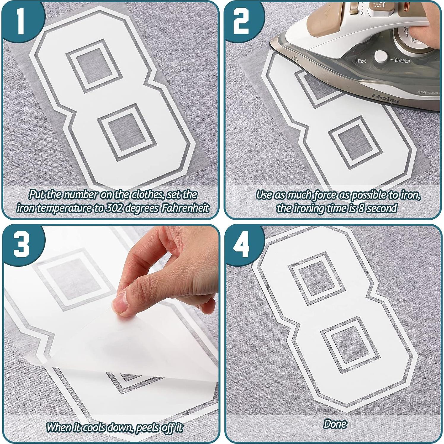 Números de Transferencia de Calor WILLBOND 24 Pcs 20 cm