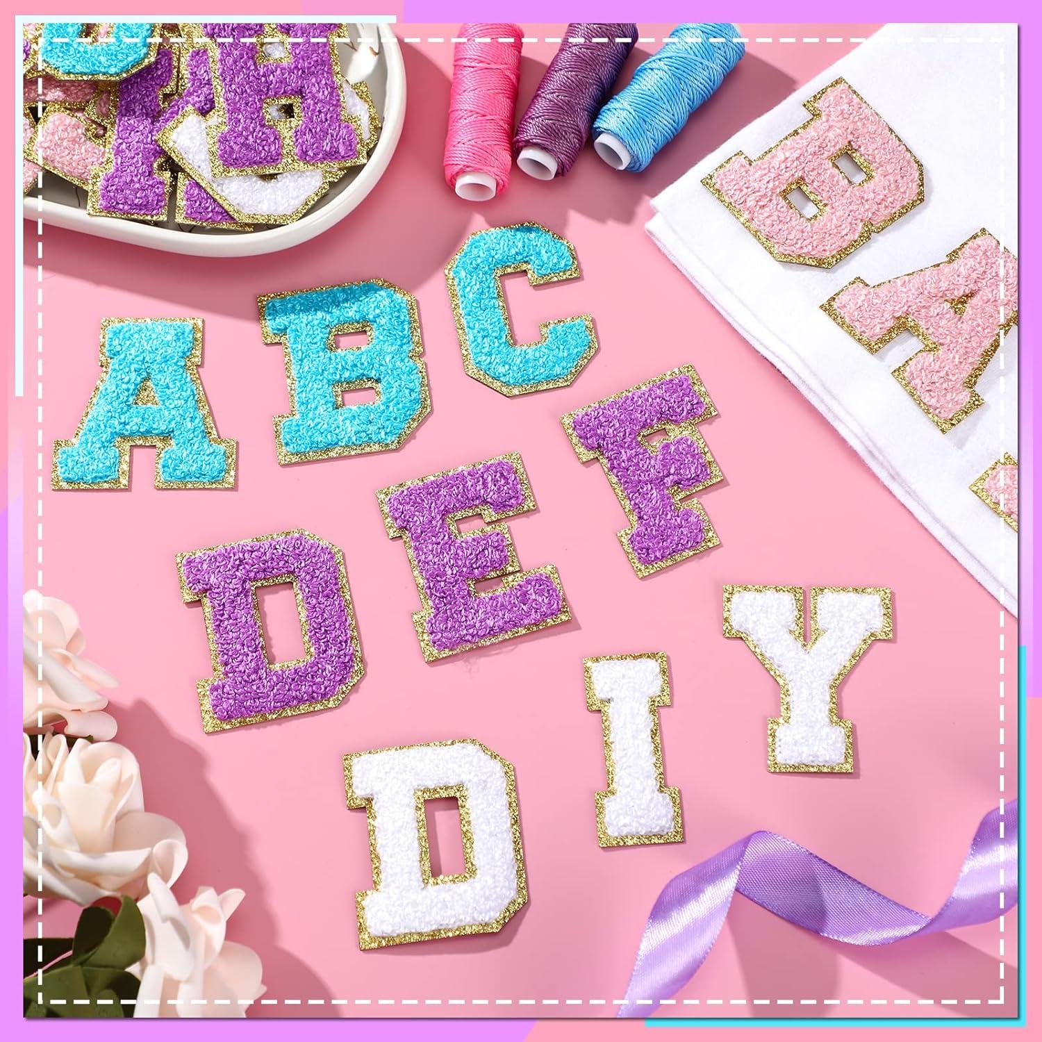 Jutom 104 Piezas Parches de Letra Chenille Autoadhesivos