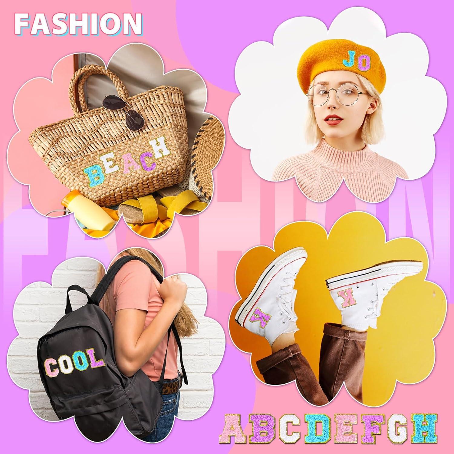 Jutom 104 Piezas Parches de Letra Chenille Autoadhesivos