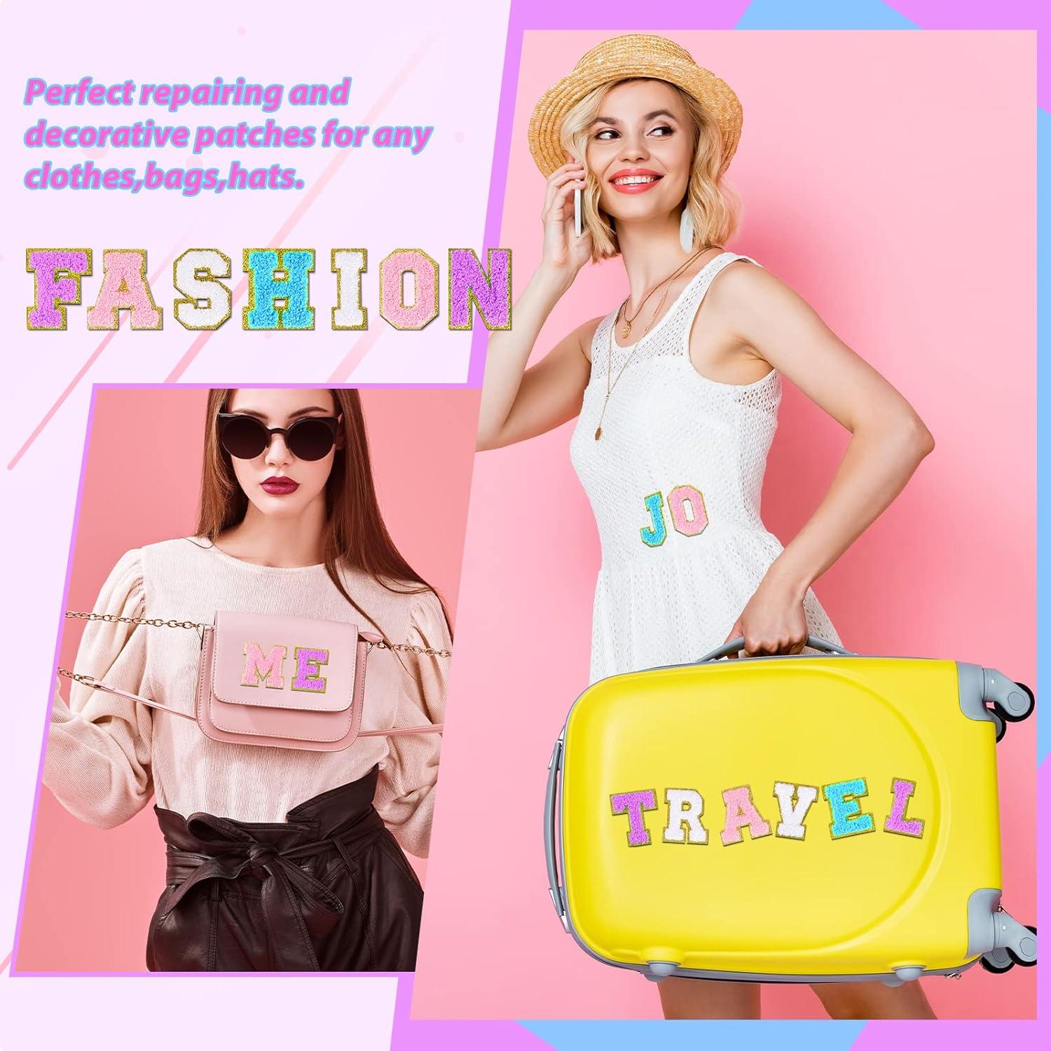 Jutom 104 Piezas Parches de Letra Chenille Autoadhesivos