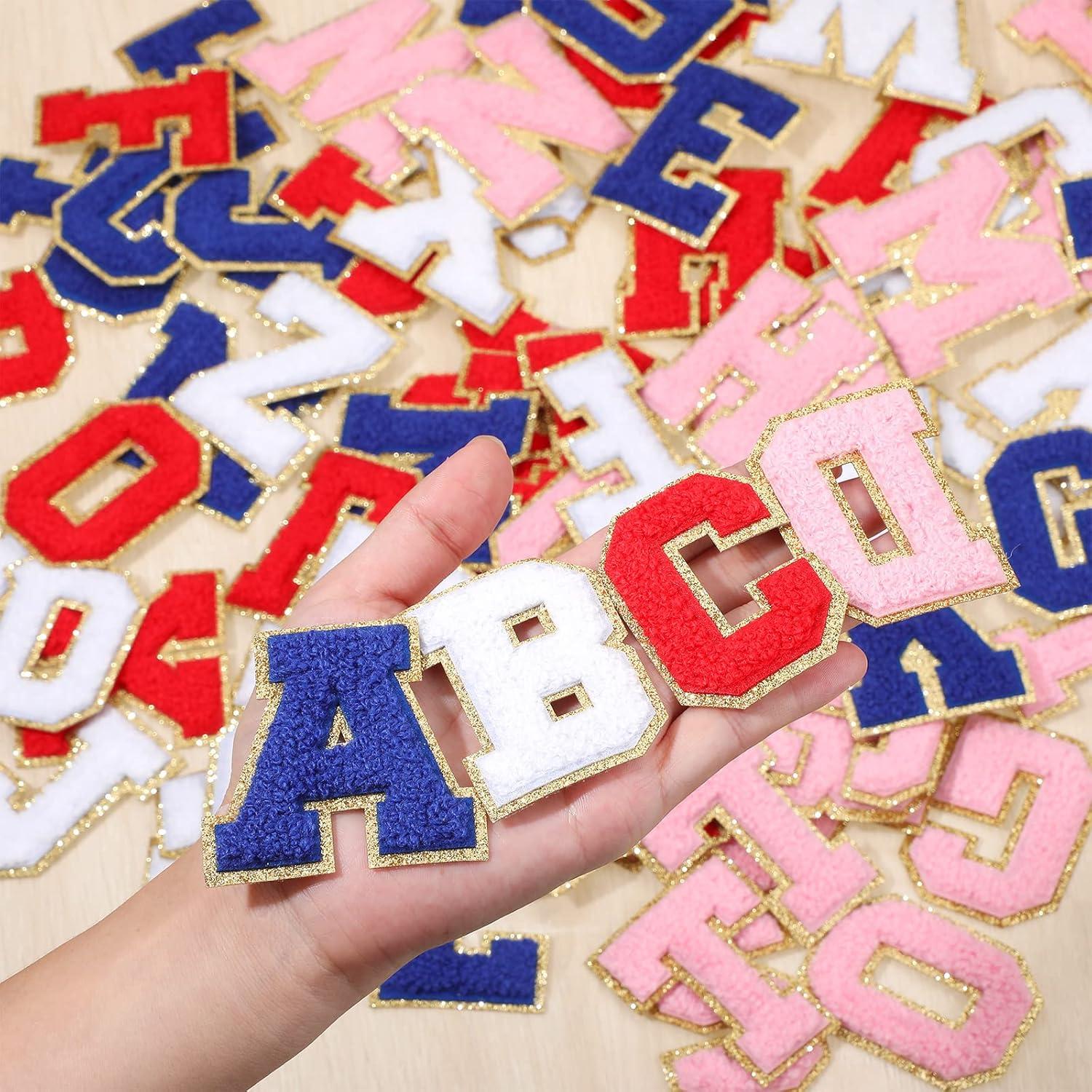 104 Parches Bordados Letras A-Z Geosar 6 cm Color Brillante