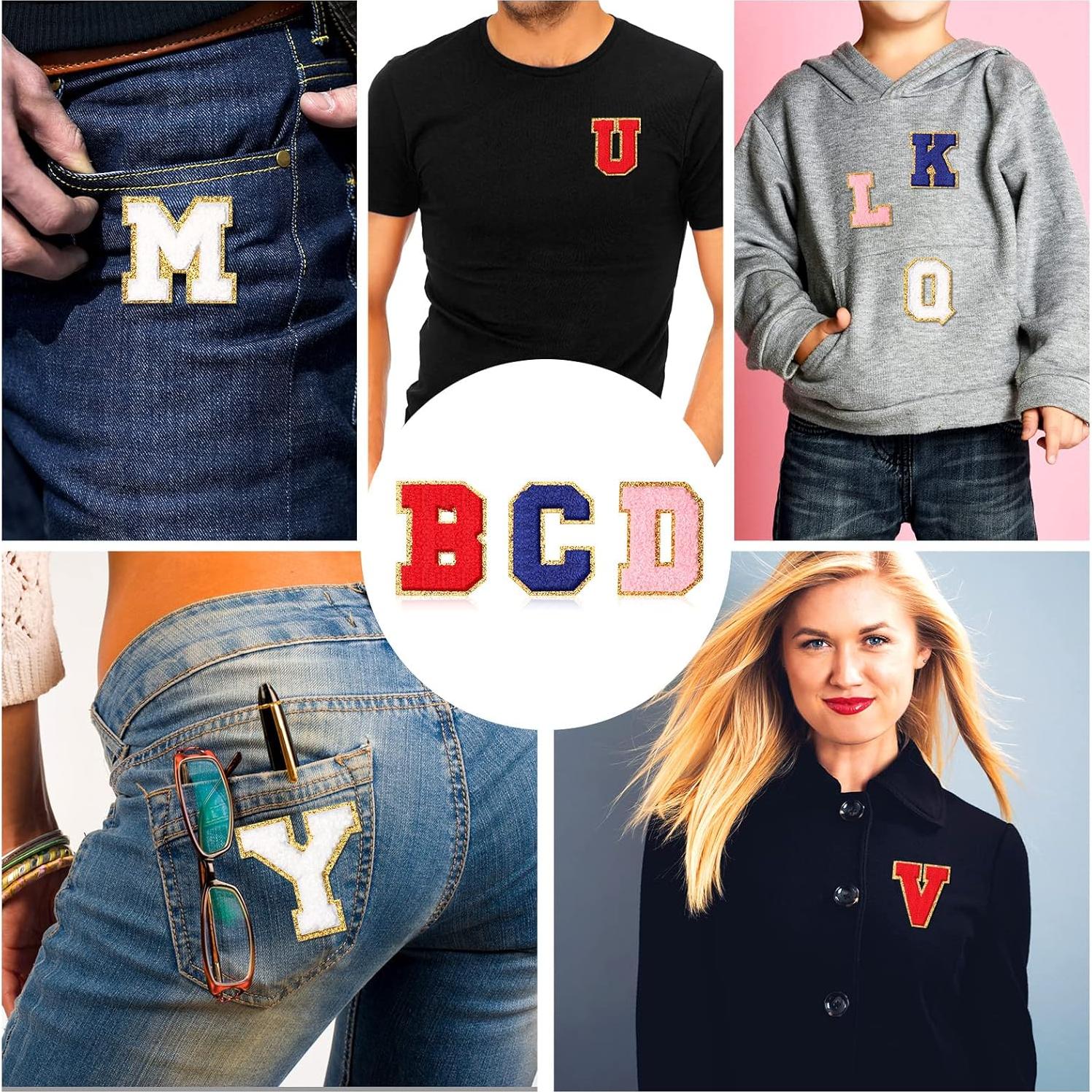 104 Parches Bordados Letras A-Z Geosar 6 cm Color Brillante