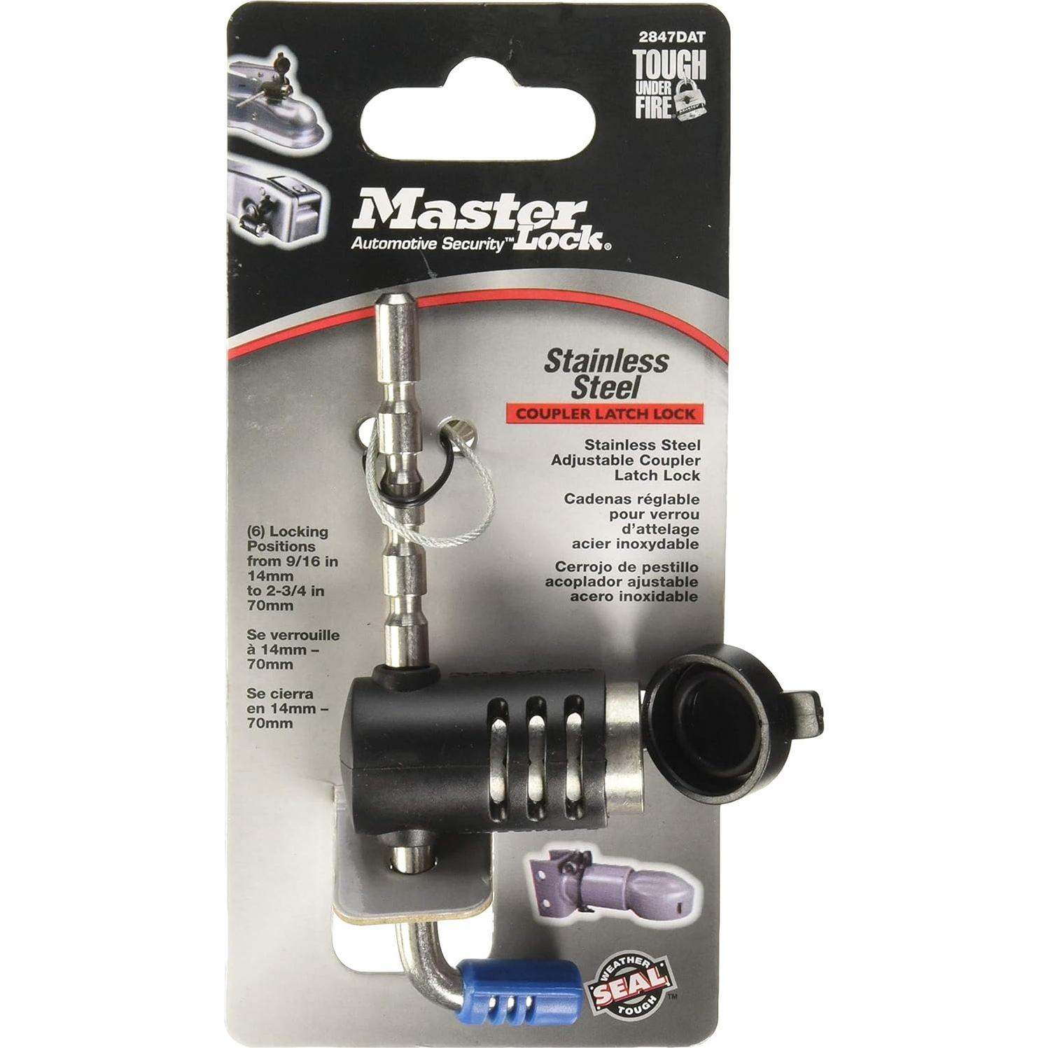Cerradura de Remolque Master Lock 2847DAT Ajustable Acero Inoxidable