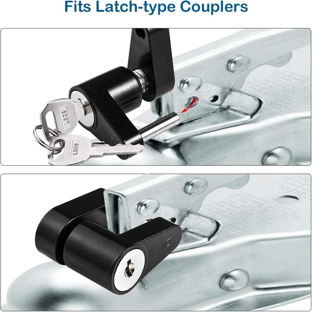 Cerradura de Acoplador de Remolque CZC AUTO Negra 1/4"