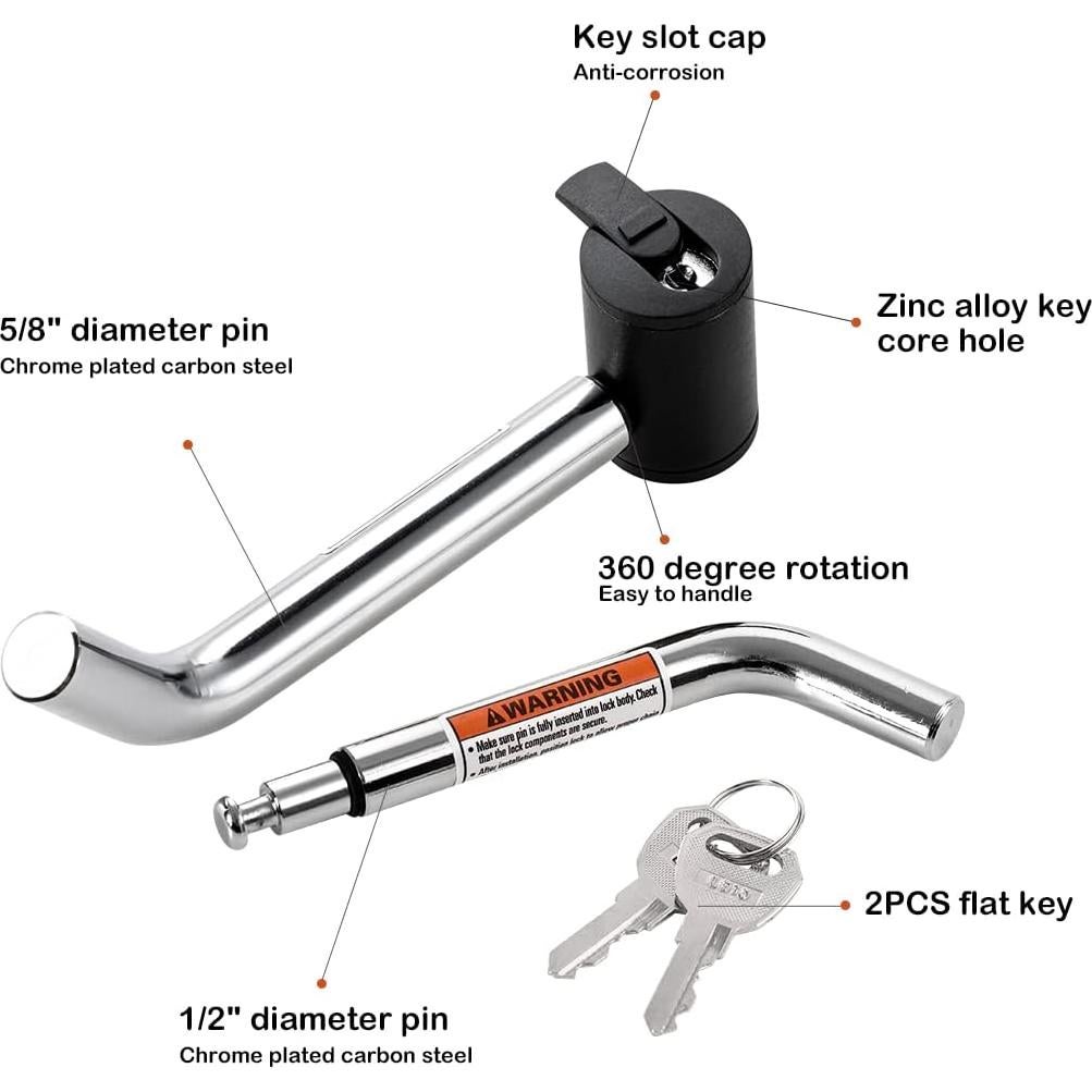 Cerradura de Pasador de Enganche CZC AUTO 1/2" y 5/8"