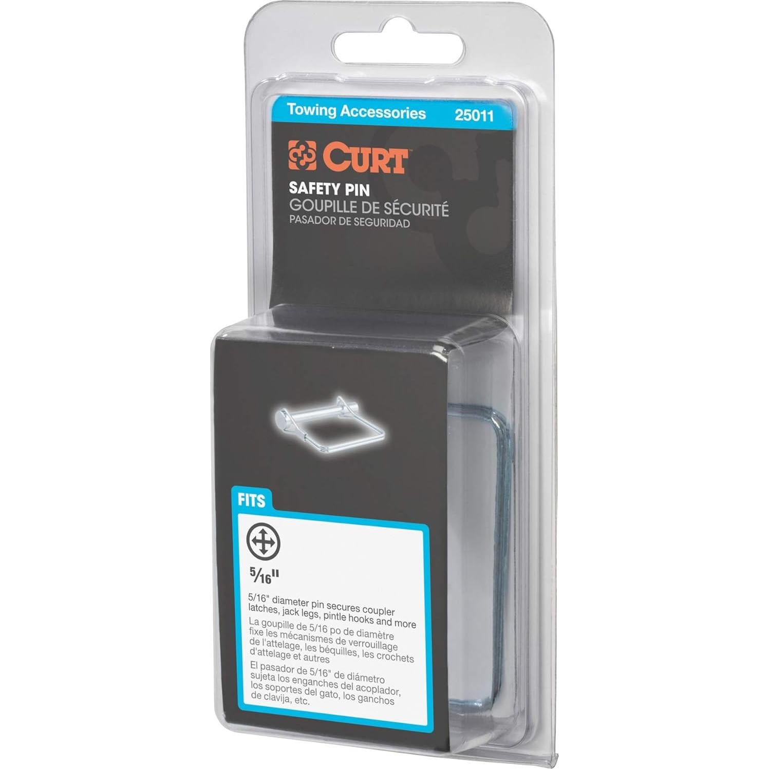 Pasador de Seguridad CURT 25011 8 mm x 7.6 cm Galvanizado