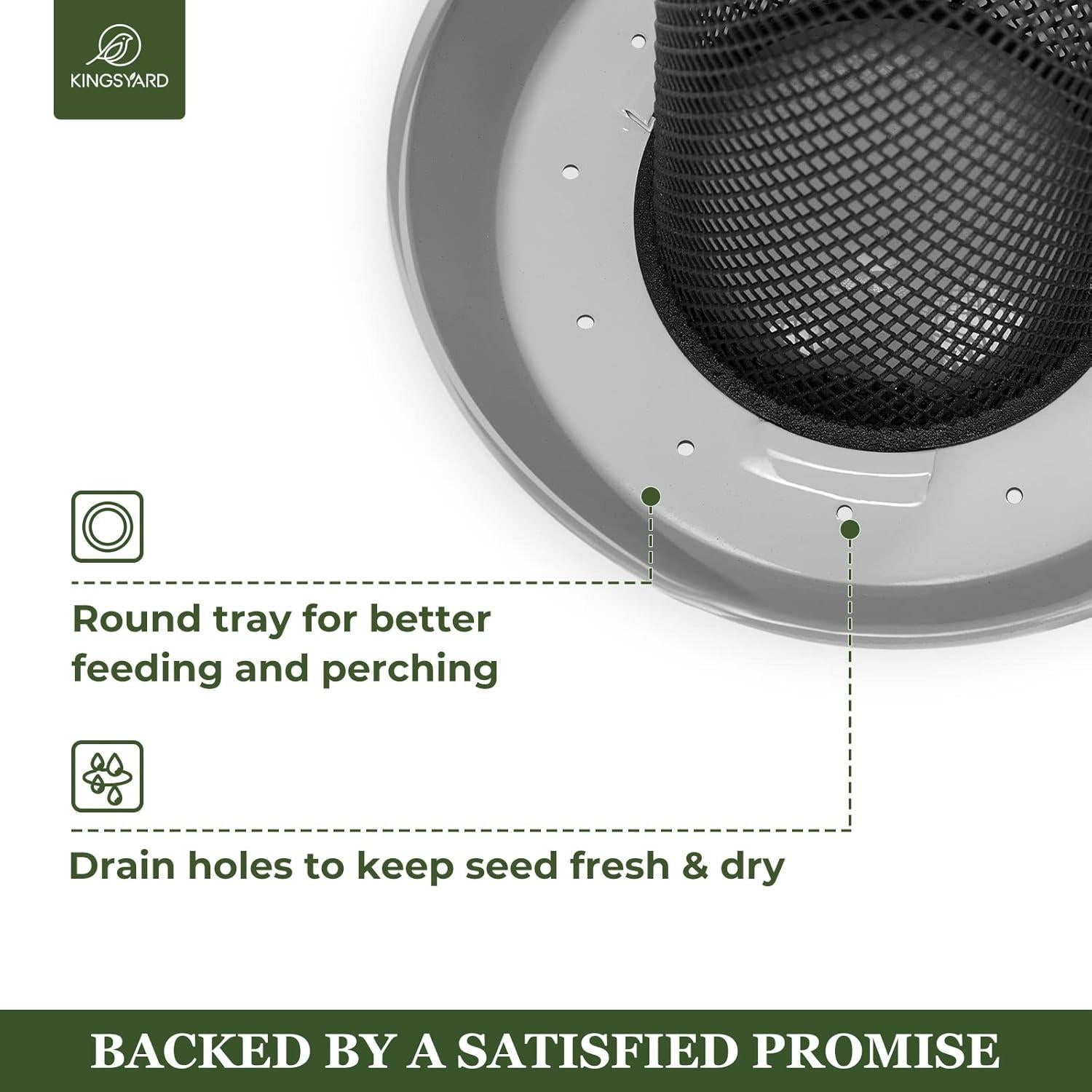 Comedero para Aves de Malla Metálica Kingsyard 1.13 kg Gris