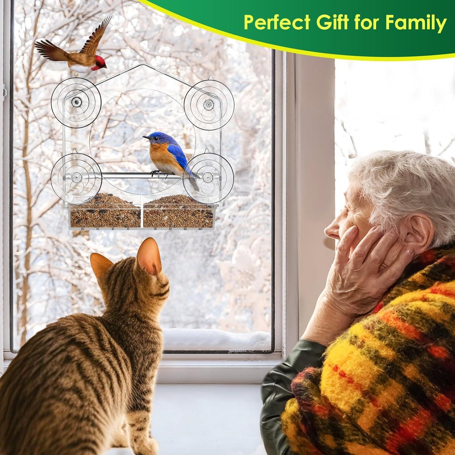 Comedero para Aves de Ventana Jarkyfine Acrílico Transparente