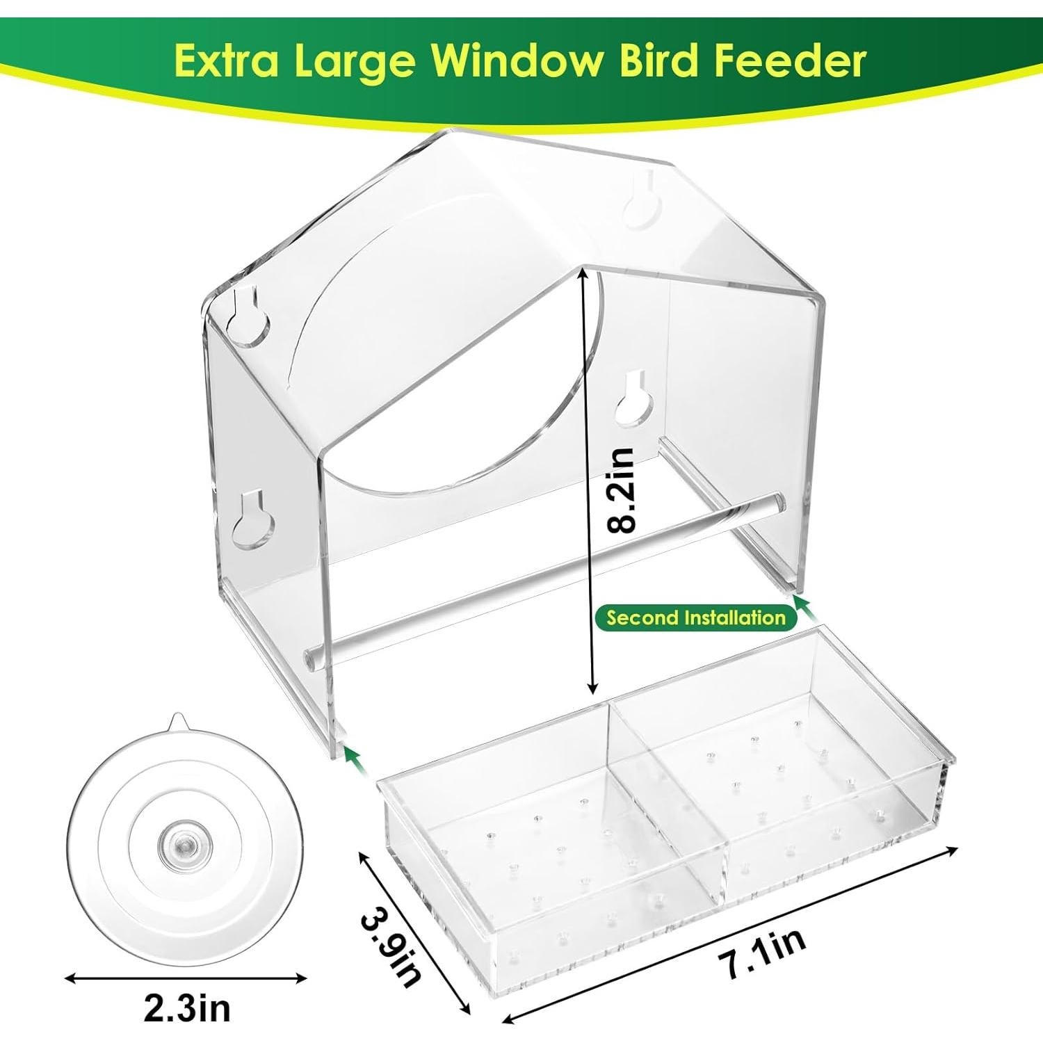 Comedero para Aves de Ventana Jarkyfine Acrílico Transparente