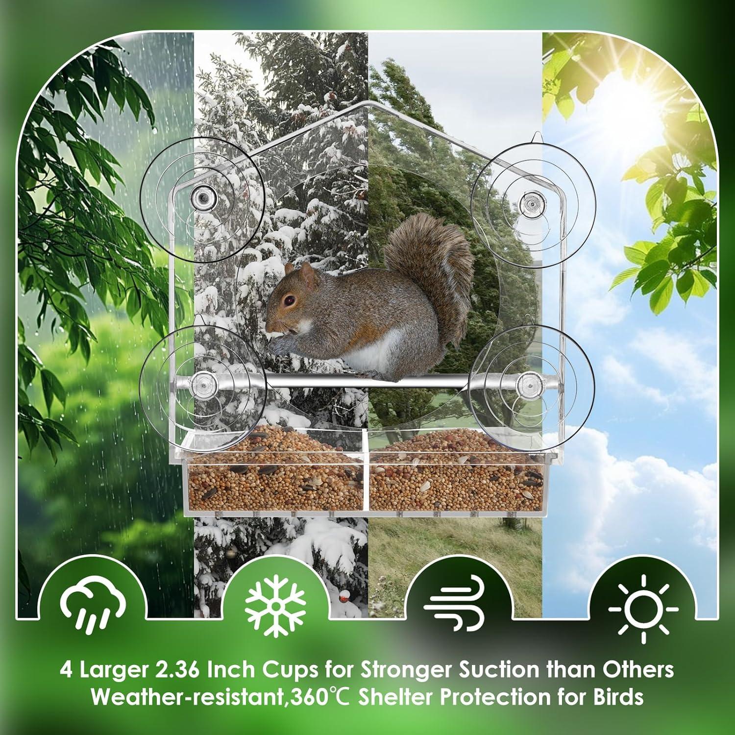 Comedero para Aves de Ventana Jarkyfine Acrílico Transparente