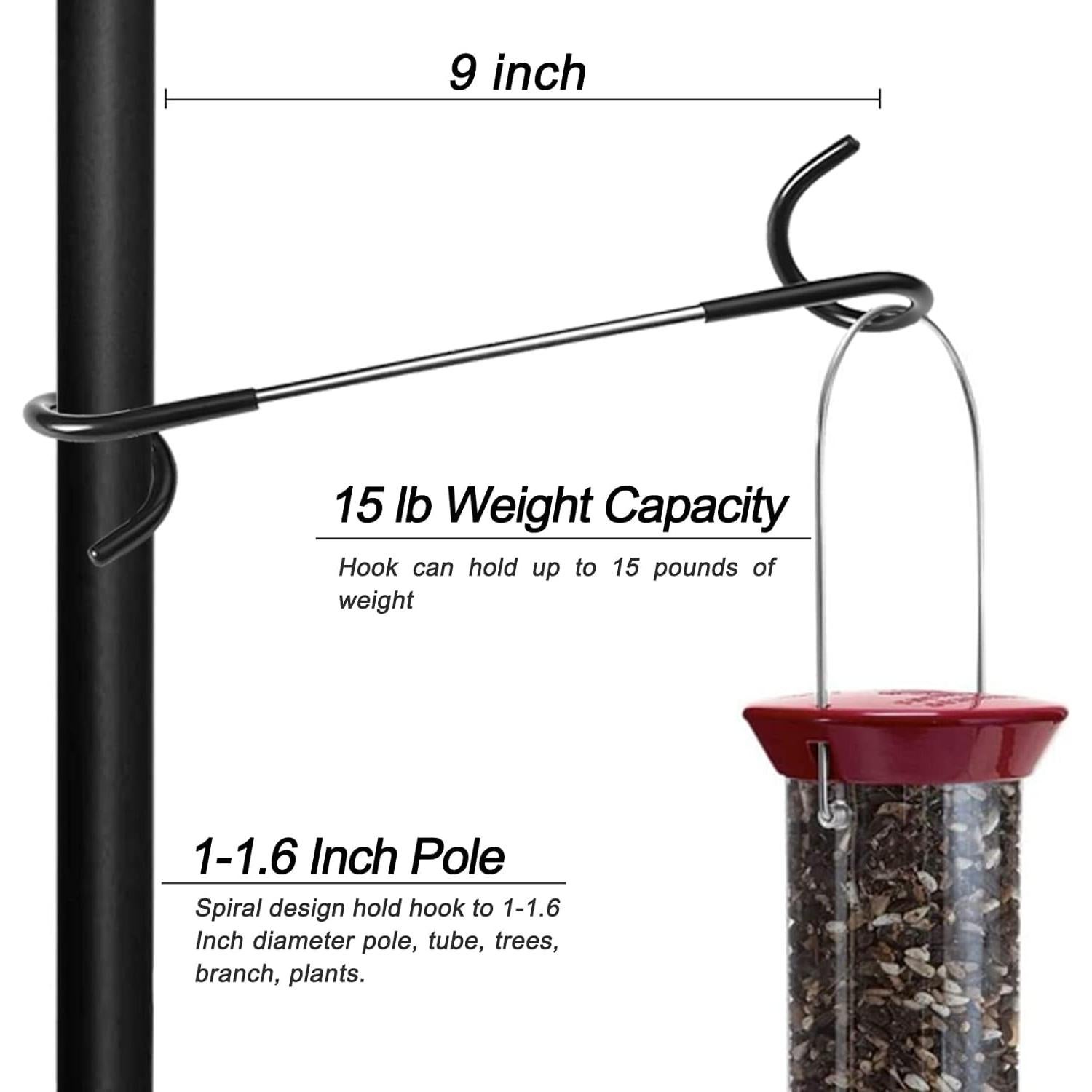 Ganchos para Comedero de Aves Anranmm - 2 Piezas de Acero Negro