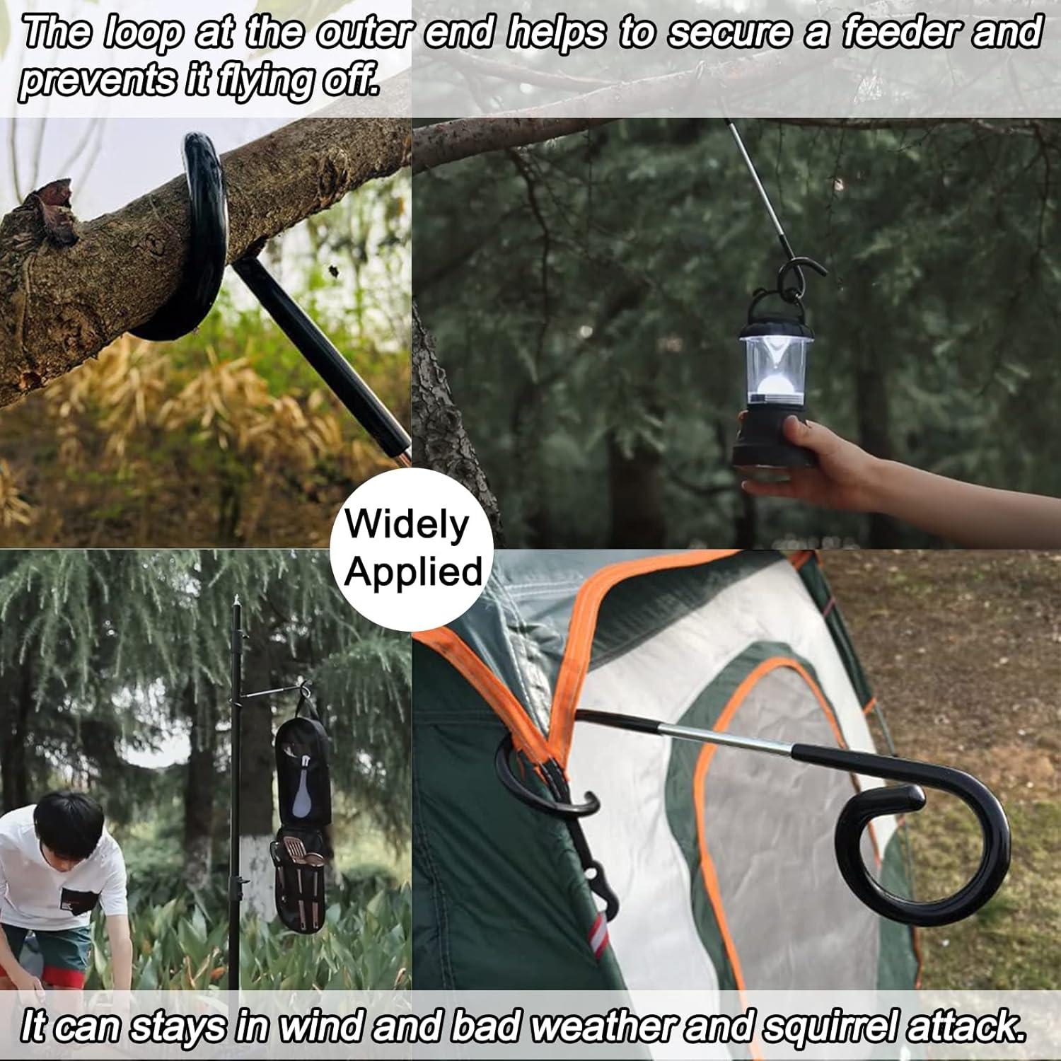 Ganchos para Comedero de Aves Anranmm - 2 Piezas de Acero Negro