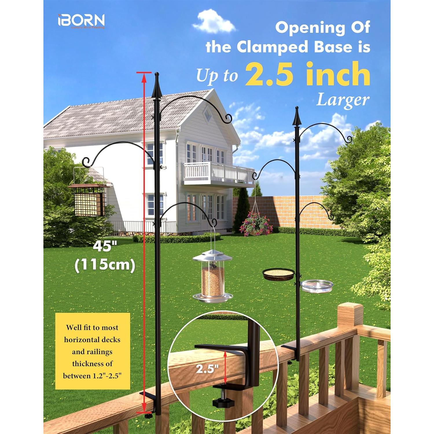 iBorn Poste para Comedero de Aves de Deck 45" (114.3 cm) Metal