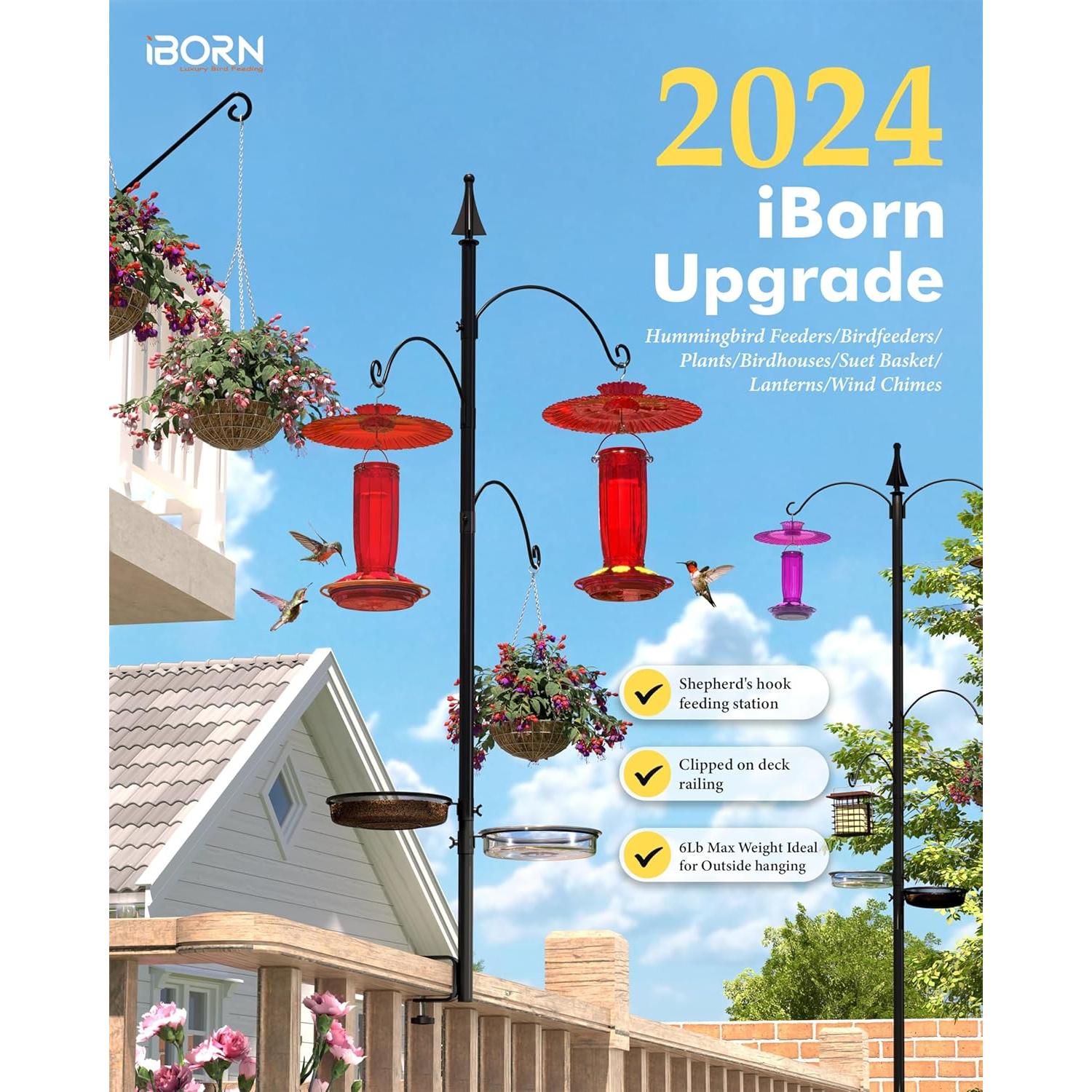 iBorn Poste para Comedero de Aves de Deck 45" (114.3 cm) Metal