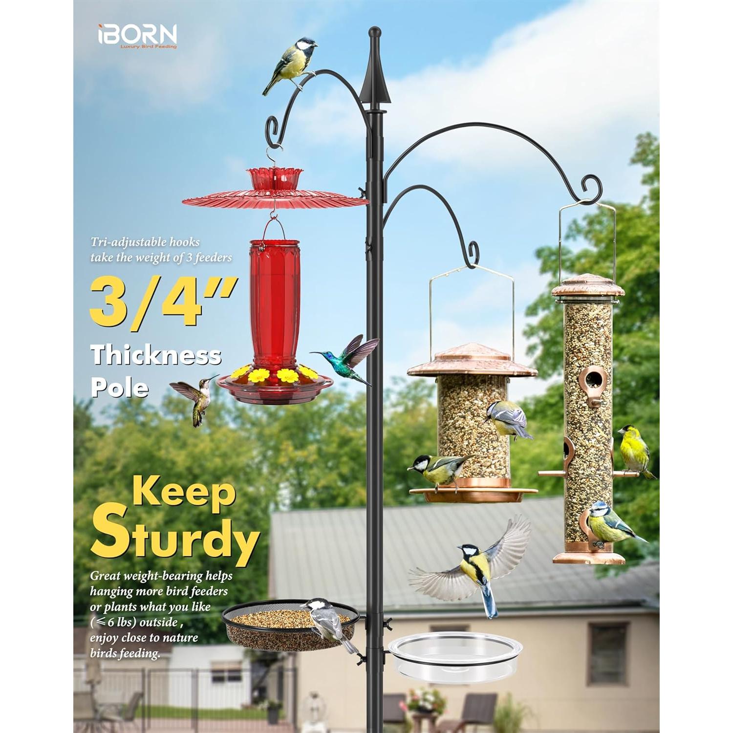 iBorn Poste para Comedero de Aves de Deck 45" (114.3 cm) Metal