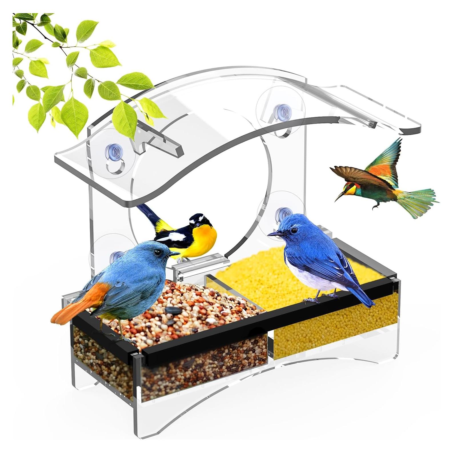 Comedero para Aves de Ventana Loz Silan - Transparente 14.73x24.89cm