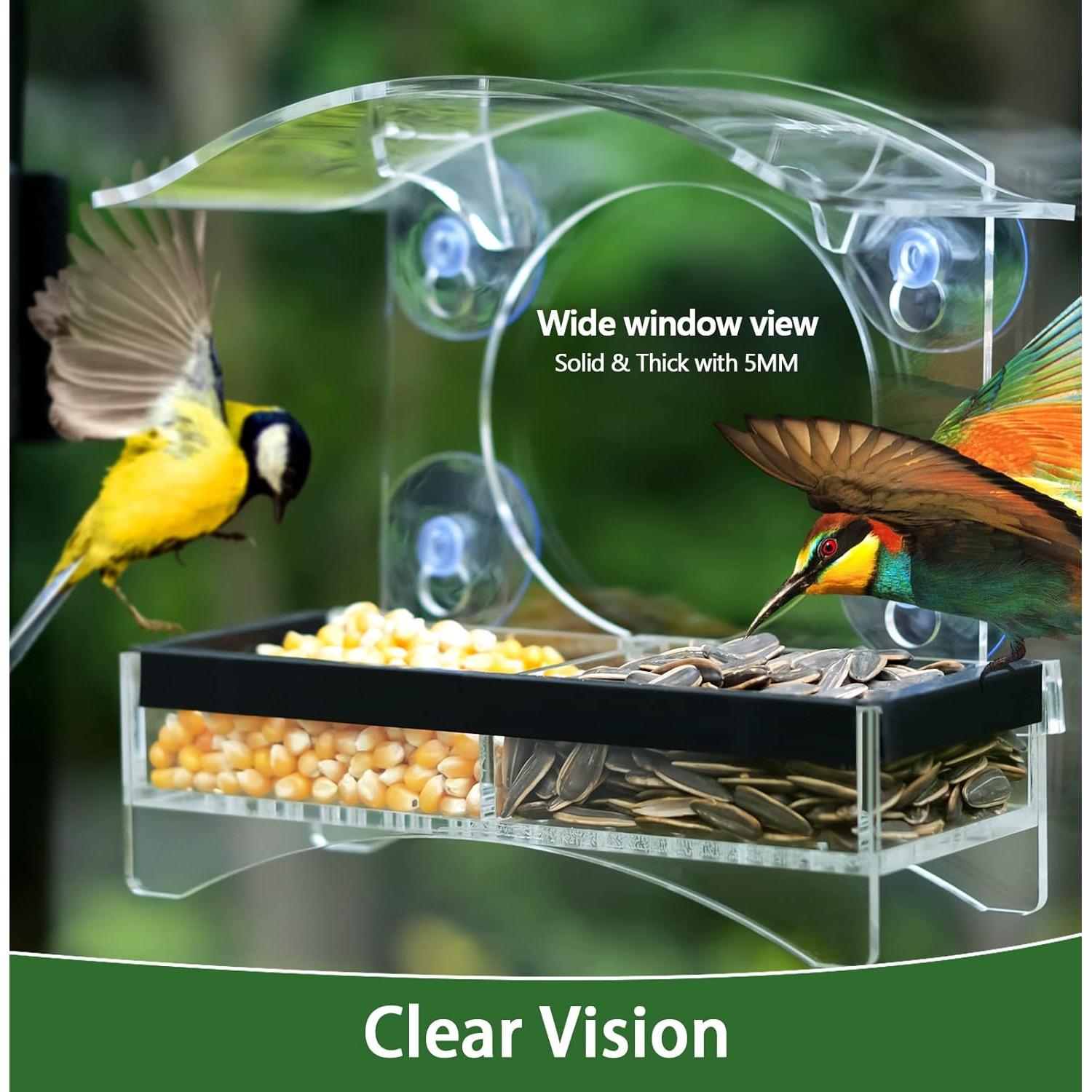 Comedero para Aves de Ventana Loz Silan - Transparente 14.73x24.89cm