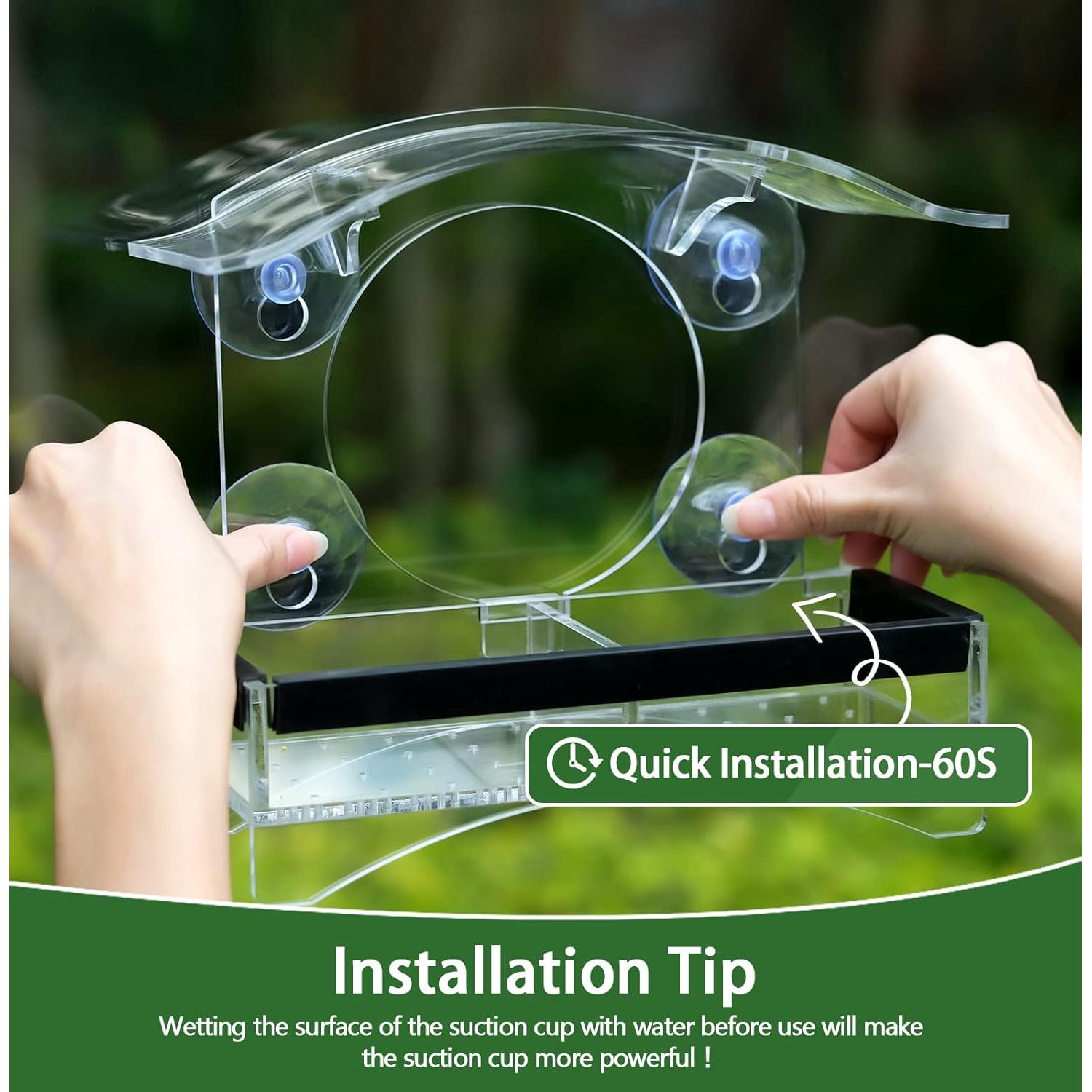 Comedero para Aves de Ventana Loz Silan - Transparente 14.73x24.89cm