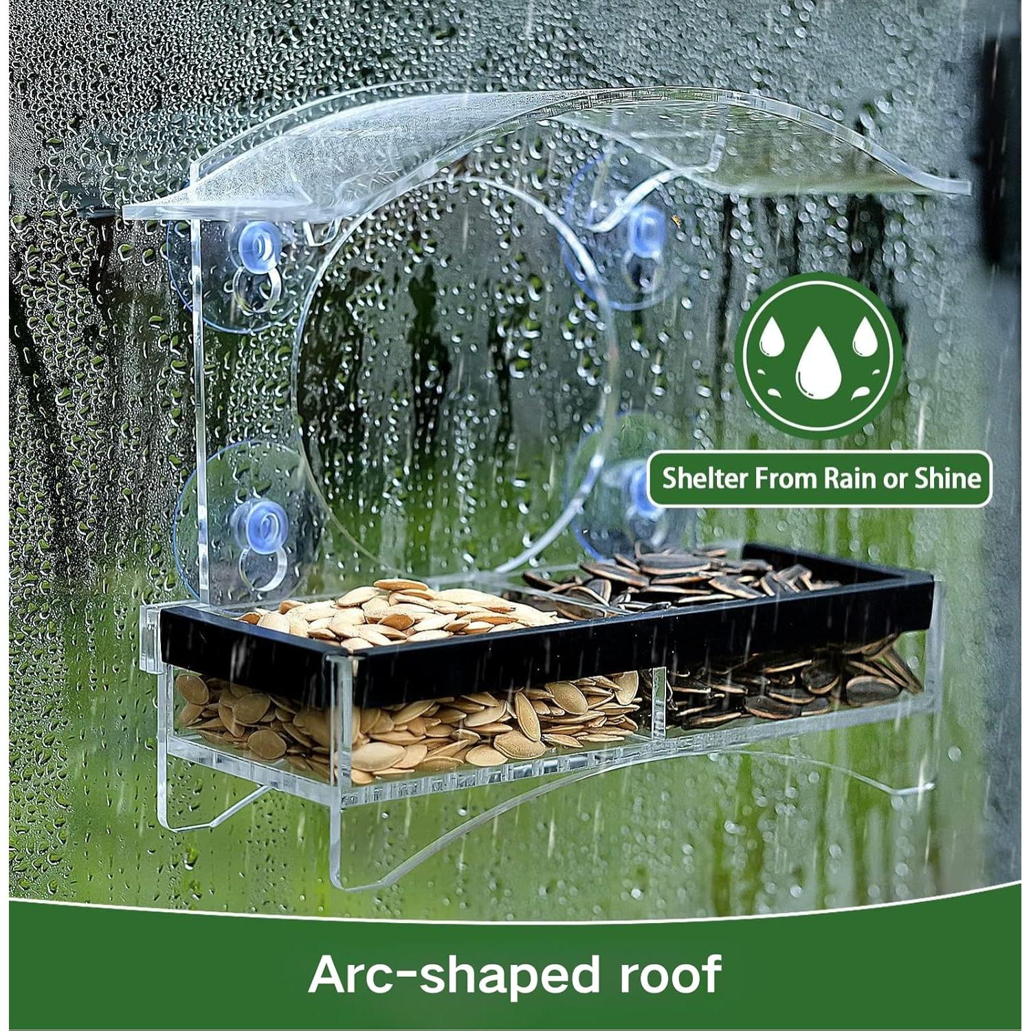 Comedero para Aves de Ventana Loz Silan - Transparente 14.73x24.89cm