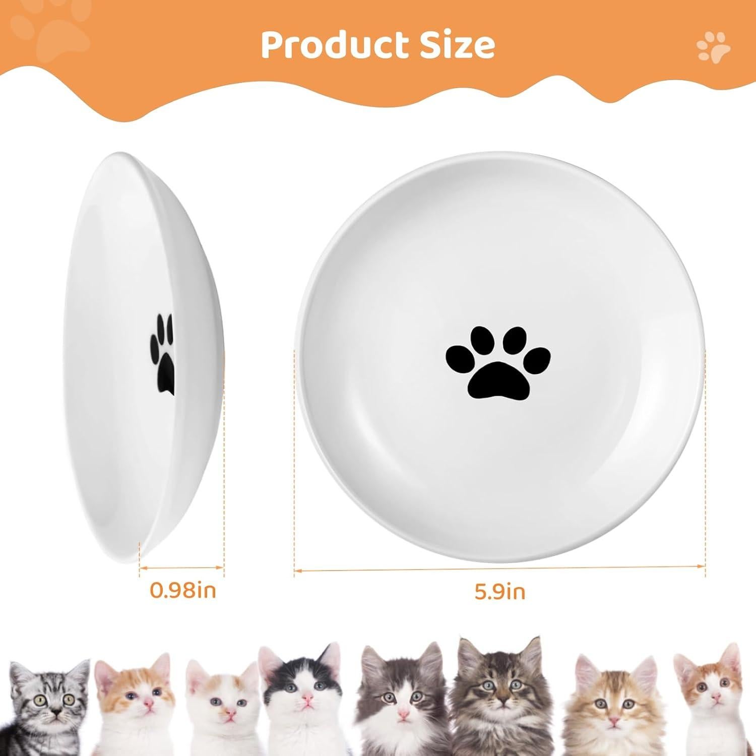 Plato de Cerámica para Gatos Peppapet 15cm - Antifatiga Bigotes
