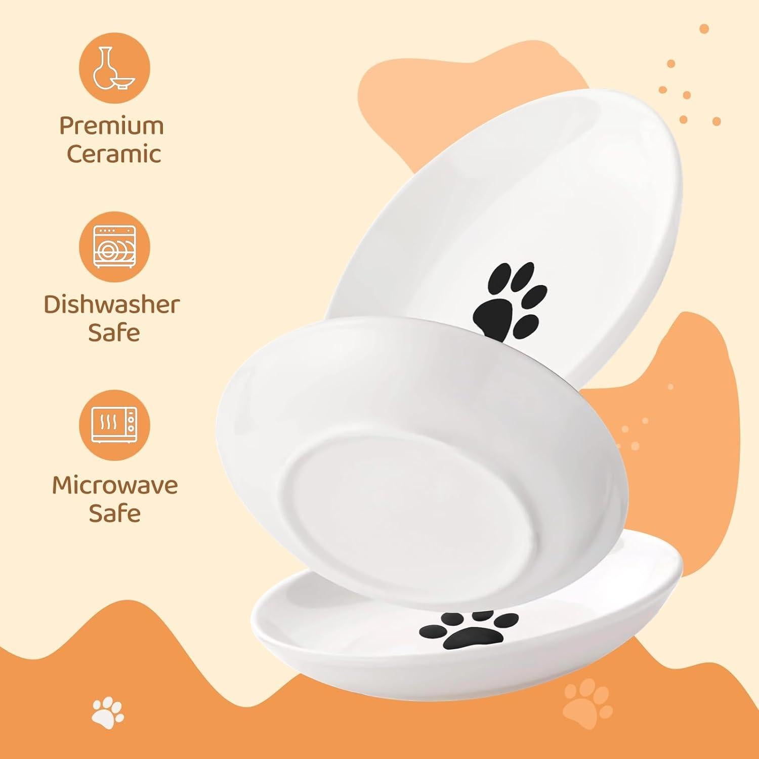 Plato de Cerámica para Gatos Peppapet 15cm - Antifatiga Bigotes