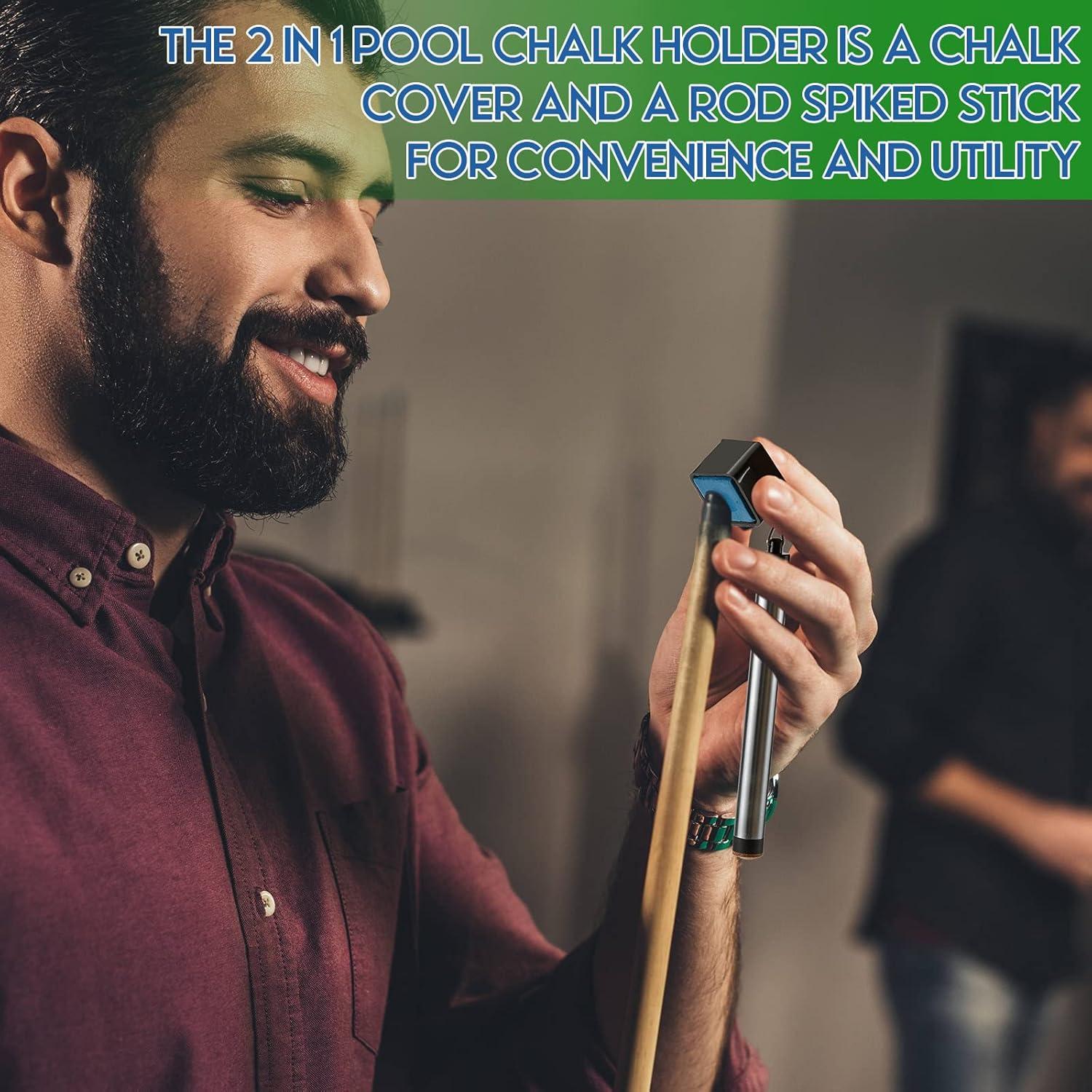 Soporte de Tiza para Taco de Billar Meooeck 2 en 1 Portátil