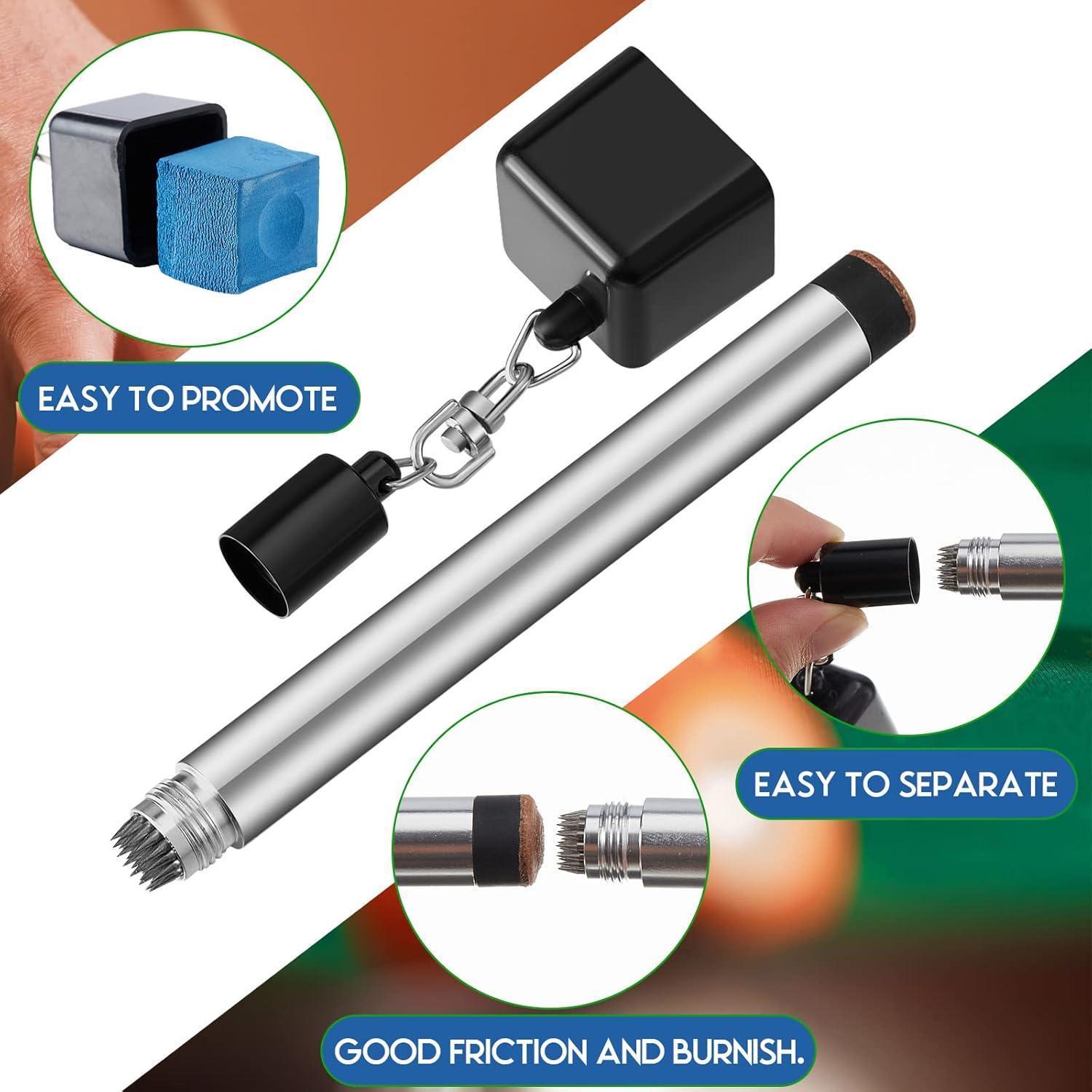 Soporte de Tiza para Taco de Billar Meooeck 2 en 1 Portátil