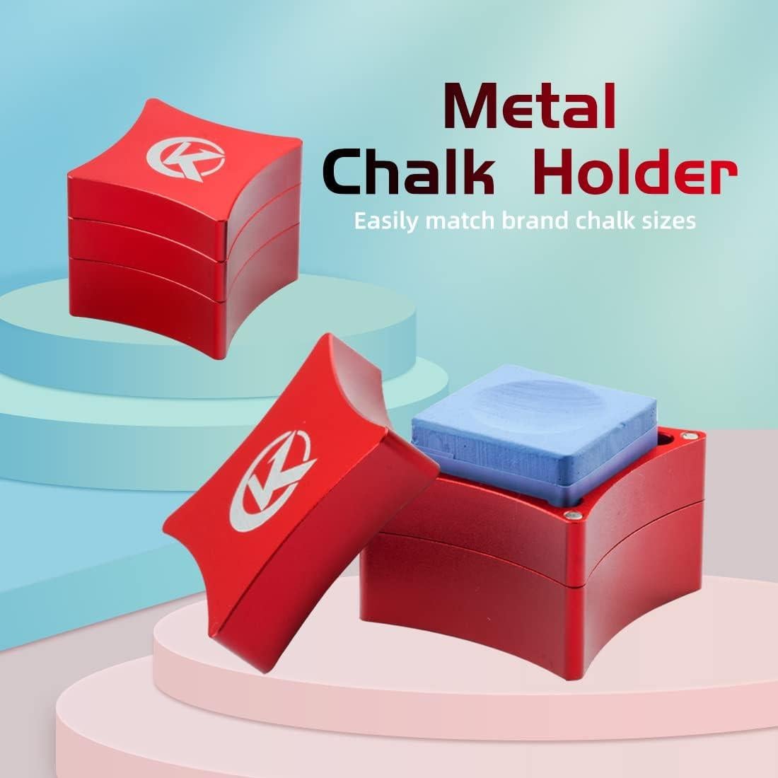 Soporte de Tiza de Billar KONLLEN Cuadrado de Metal Rojo