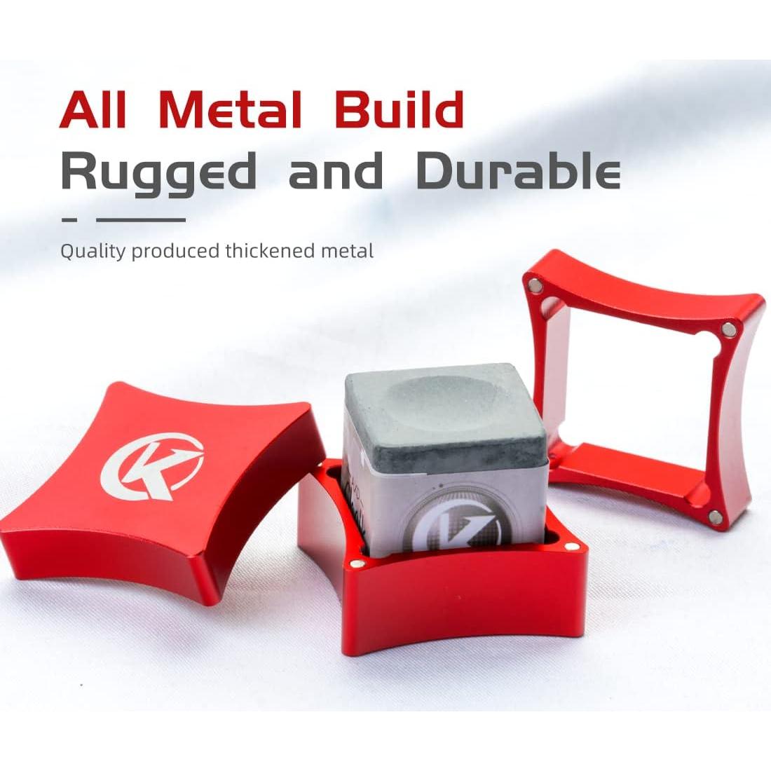 Soporte de Tiza de Billar KONLLEN Cuadrado de Metal Rojo