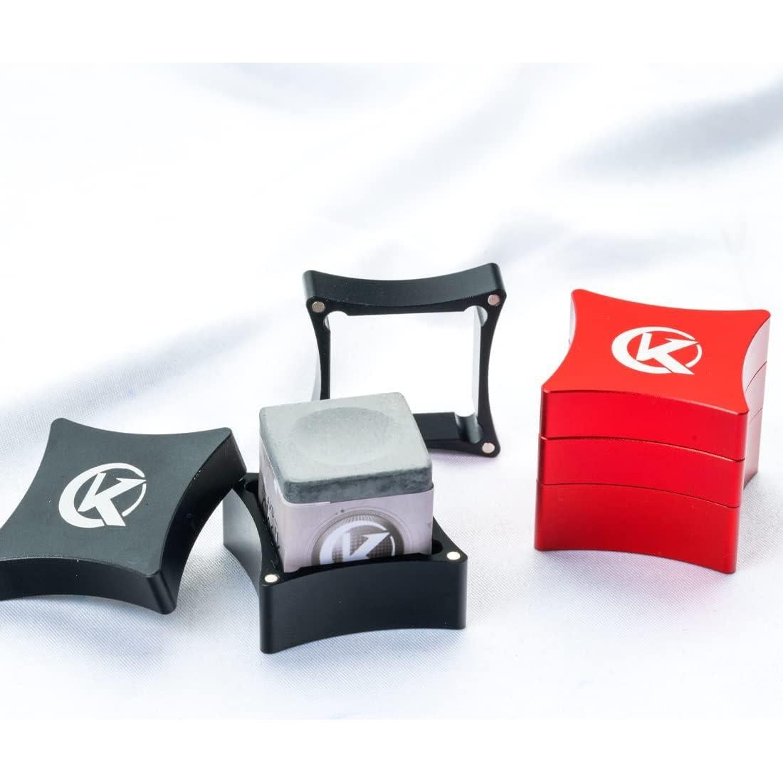 Soporte de Tiza de Billar KONLLEN Cuadrado de Metal Rojo