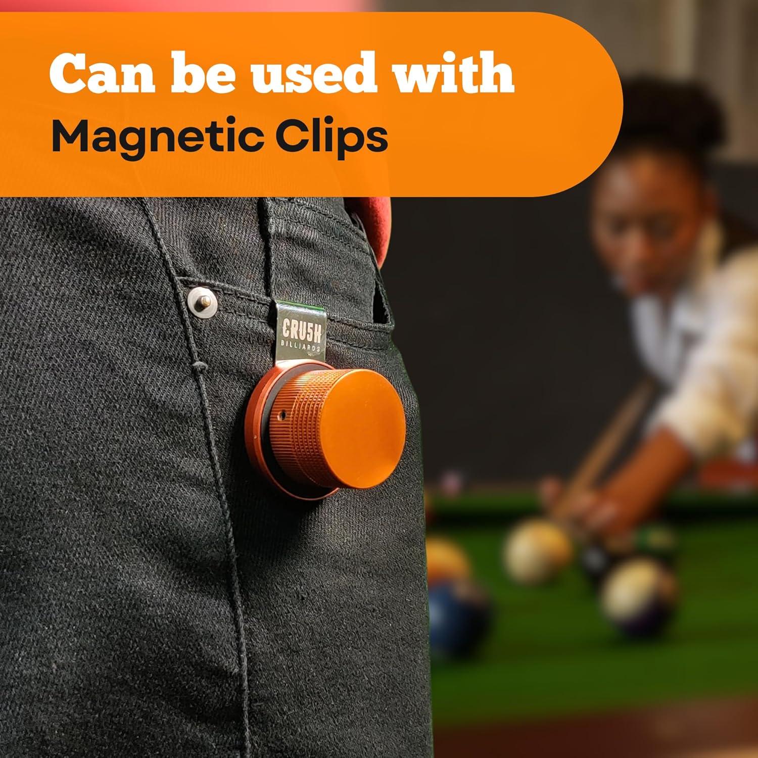 Soporte de Tiza Magnético Cru5h Billiards V10 Naranja