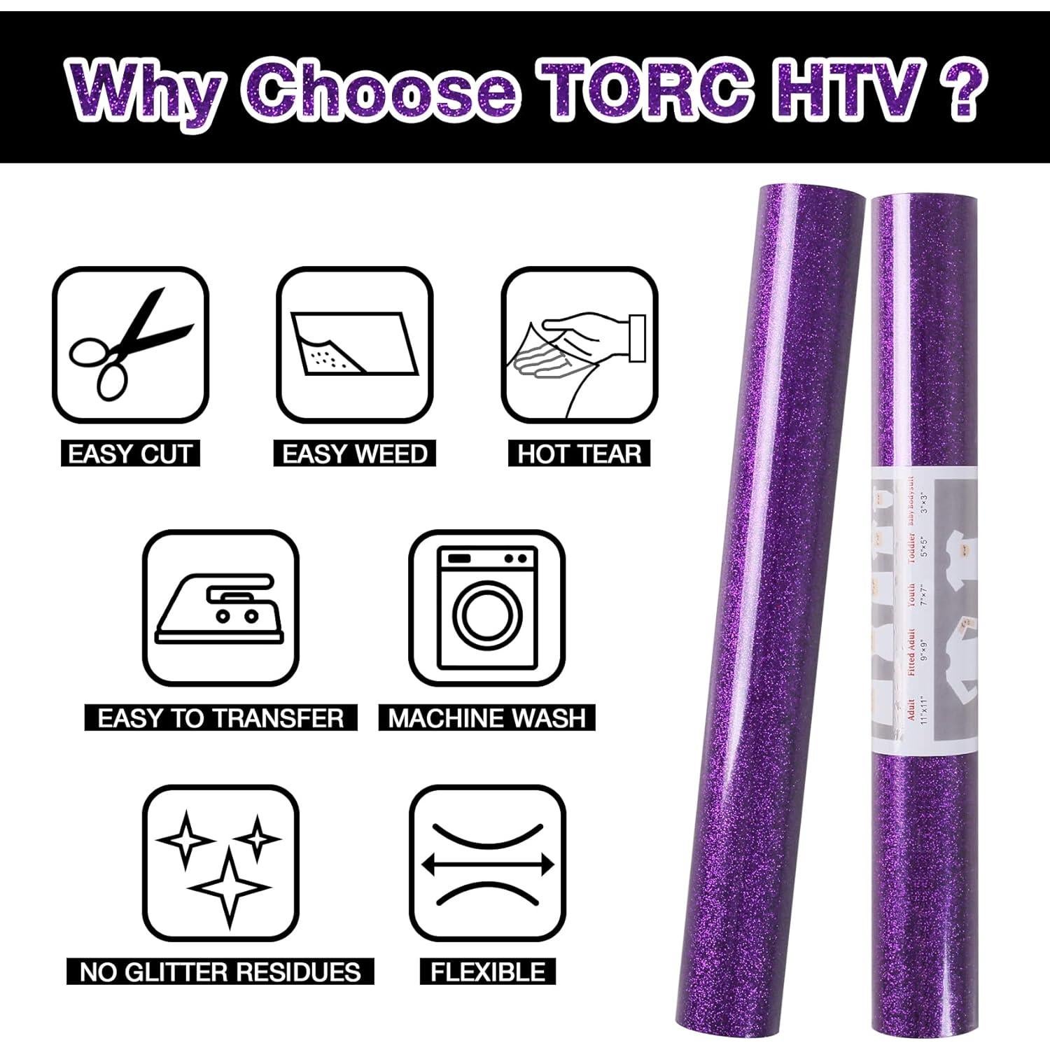 Vinilo de Transferencia Térmica Purpurina TORC 30 cm x 1.5 m