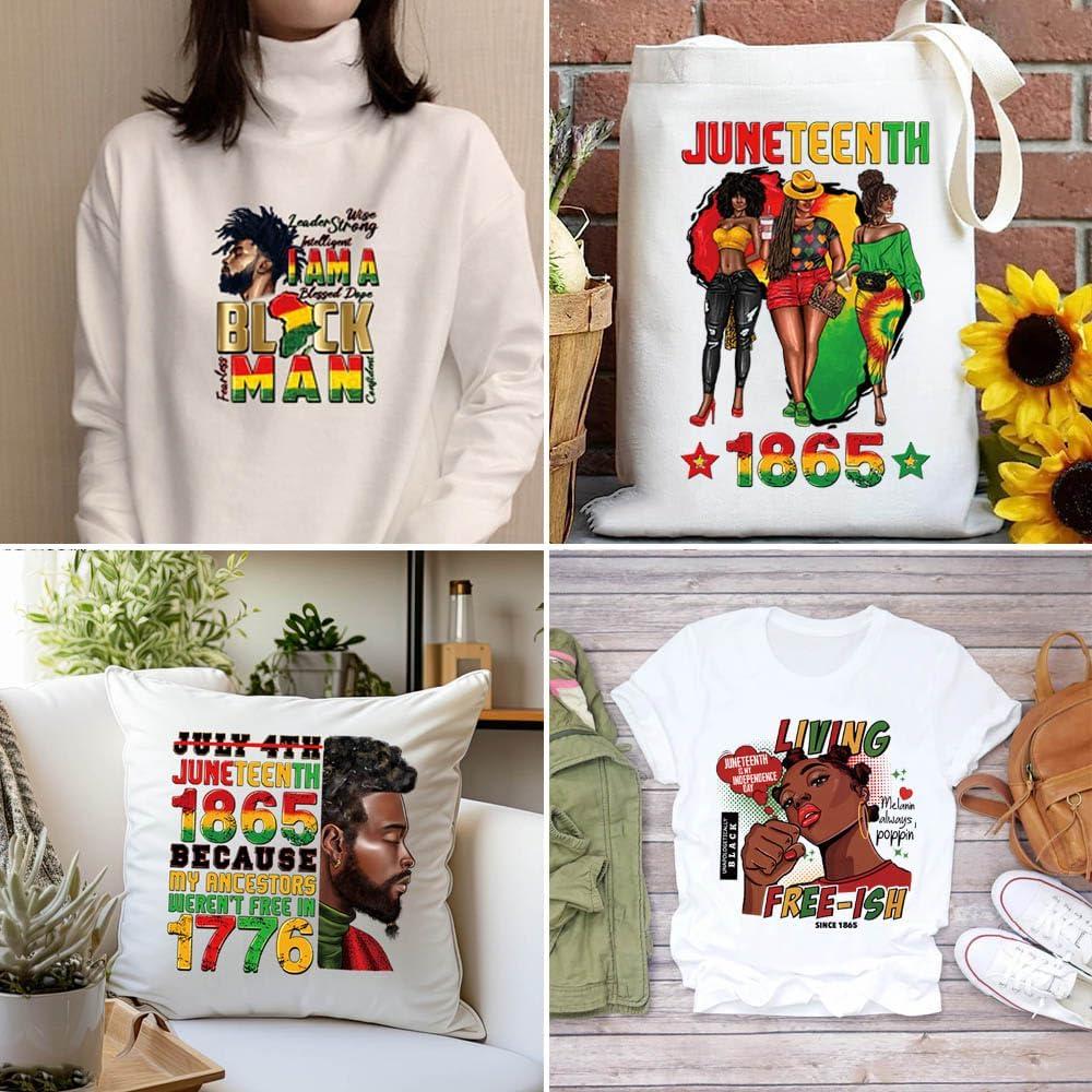 6 Parches de Transferencia de Calor Juneteenth ROMODIYA 1865