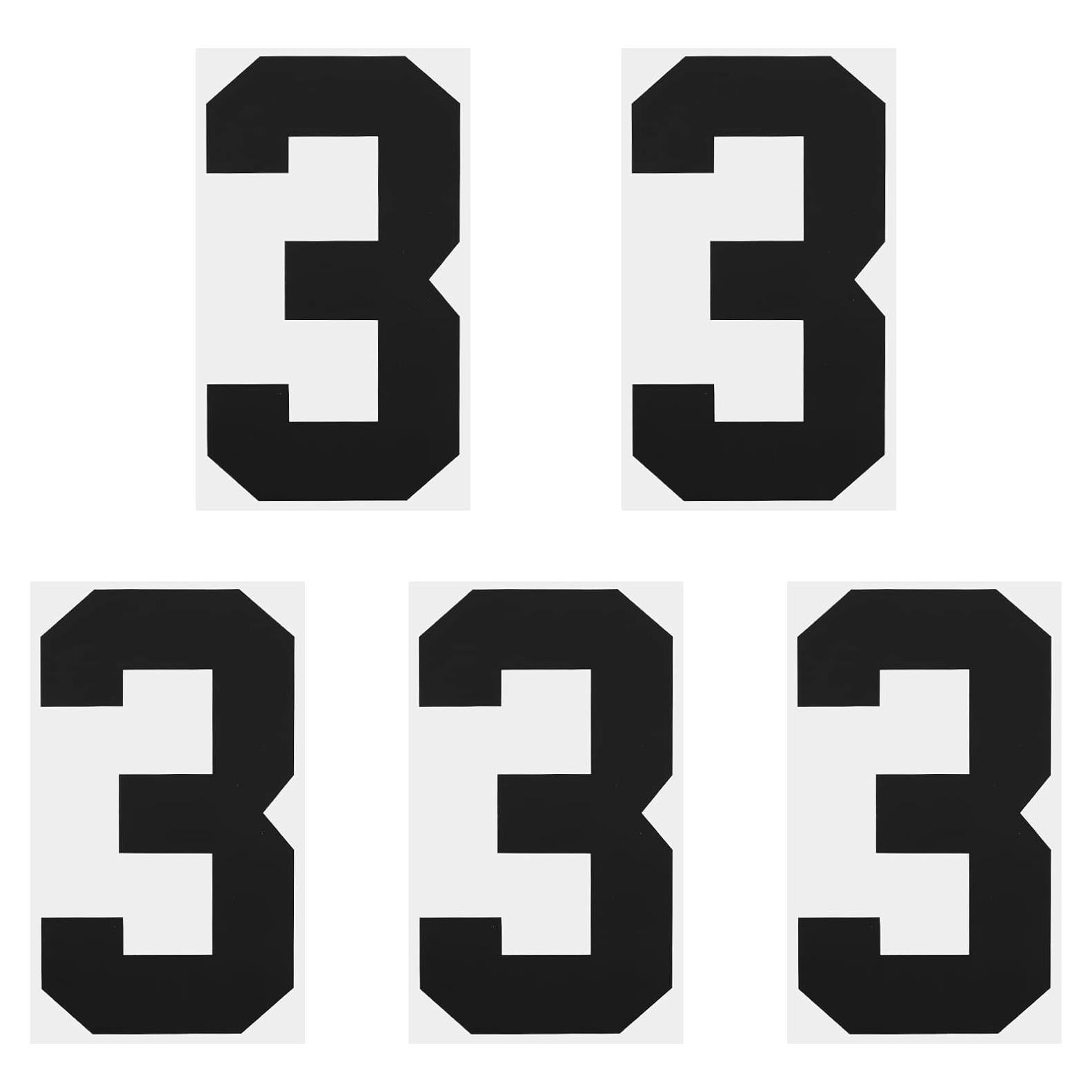 Parche de Número 3 MECCANIXITY 20cm Negro para Uniforme