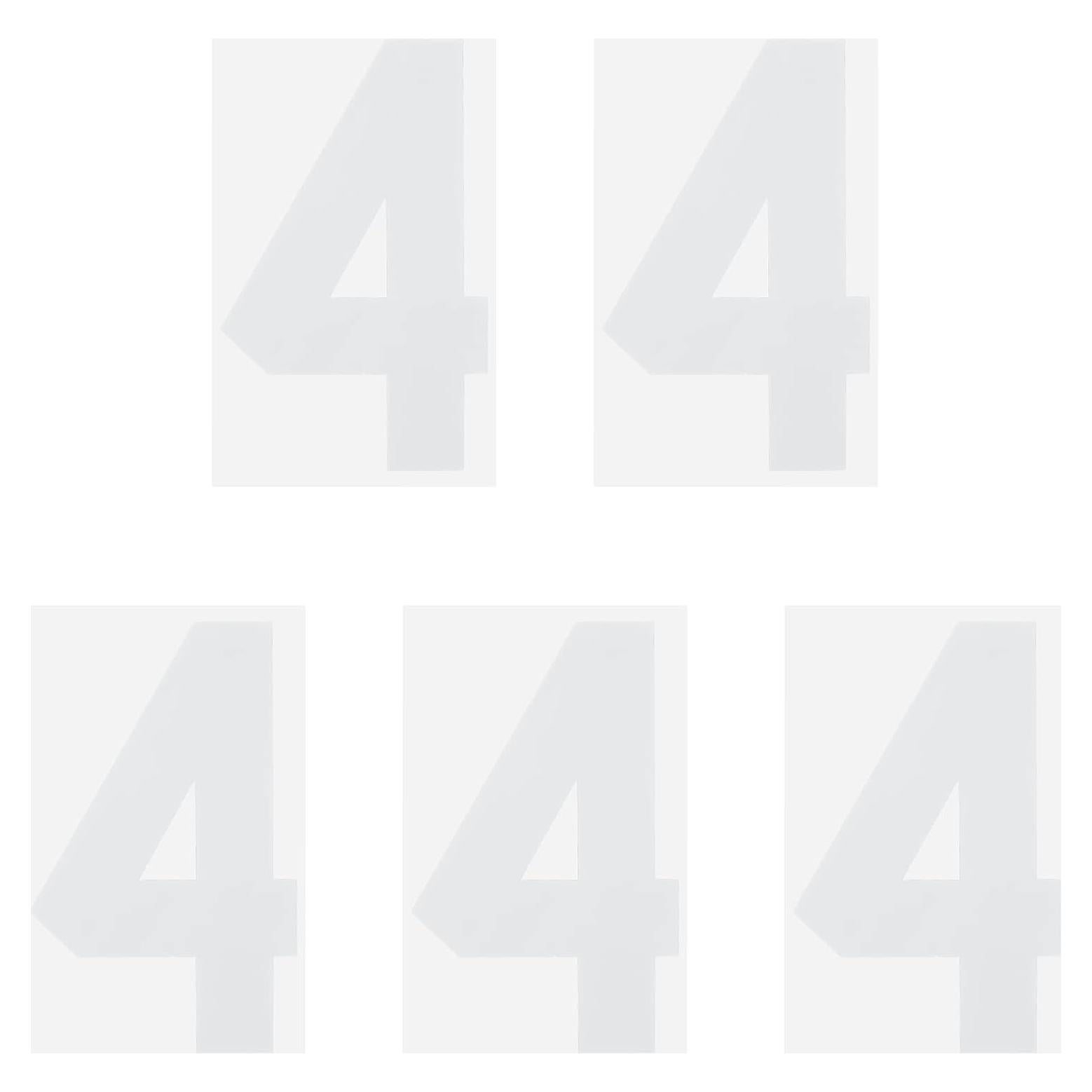 Parche de Número 4 MECCANIXITY 20cm Blanco para Uniforme