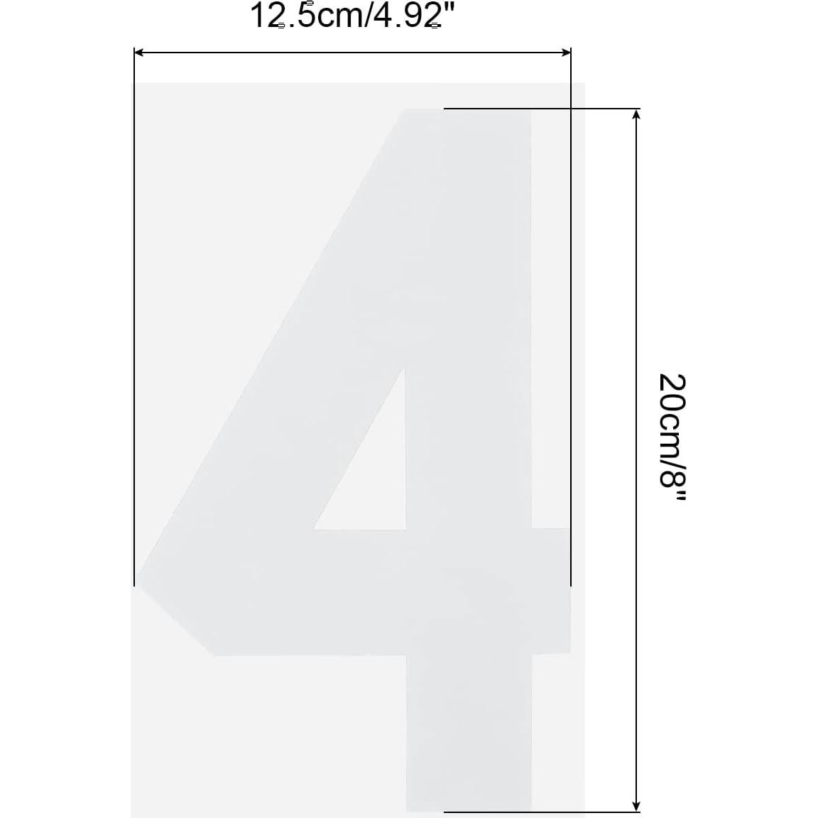 Parche de Número 4 MECCANIXITY 20cm Blanco para Uniforme