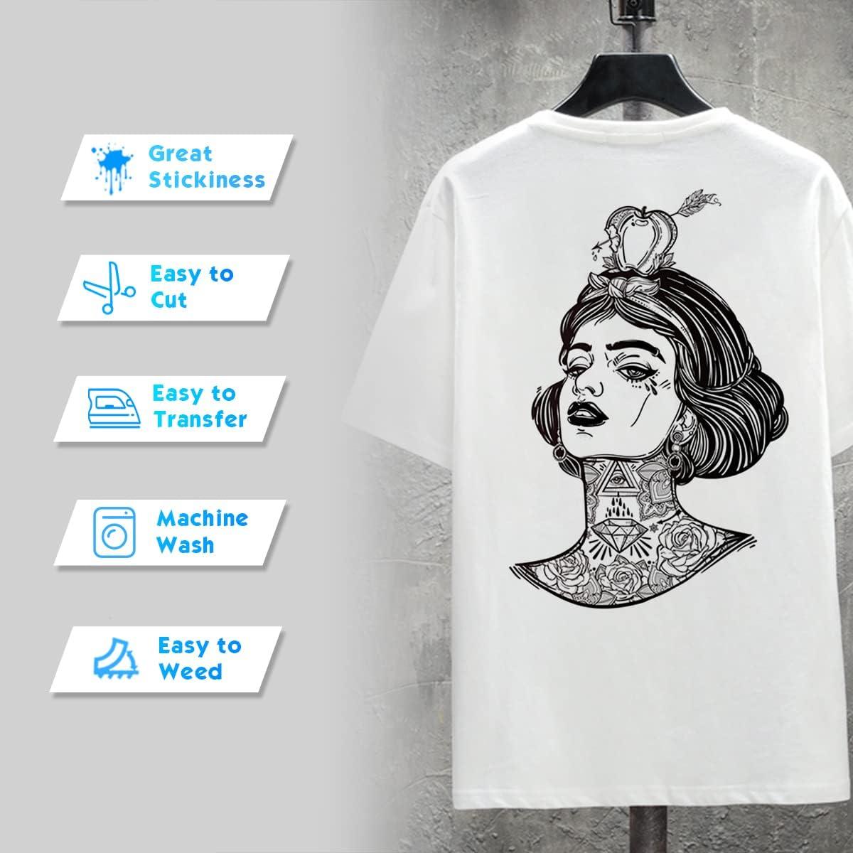 Vinilo de Transferencia Térmica YUITCE 33-Pack 30.48x25.4cm Negro