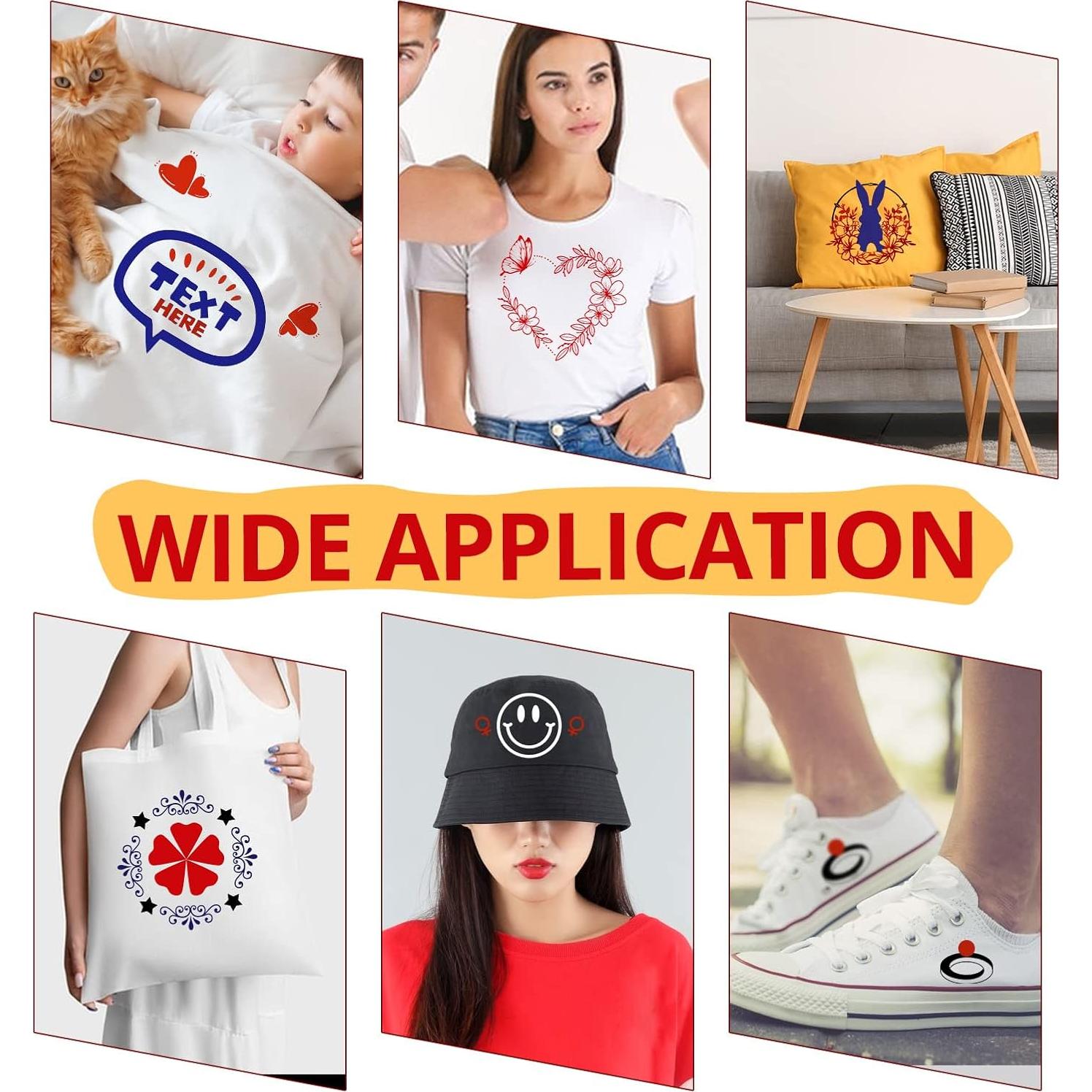 Vinilo de Transferencia de Calor Negro HTVRONT 10 Pack 30.48x25.4cm