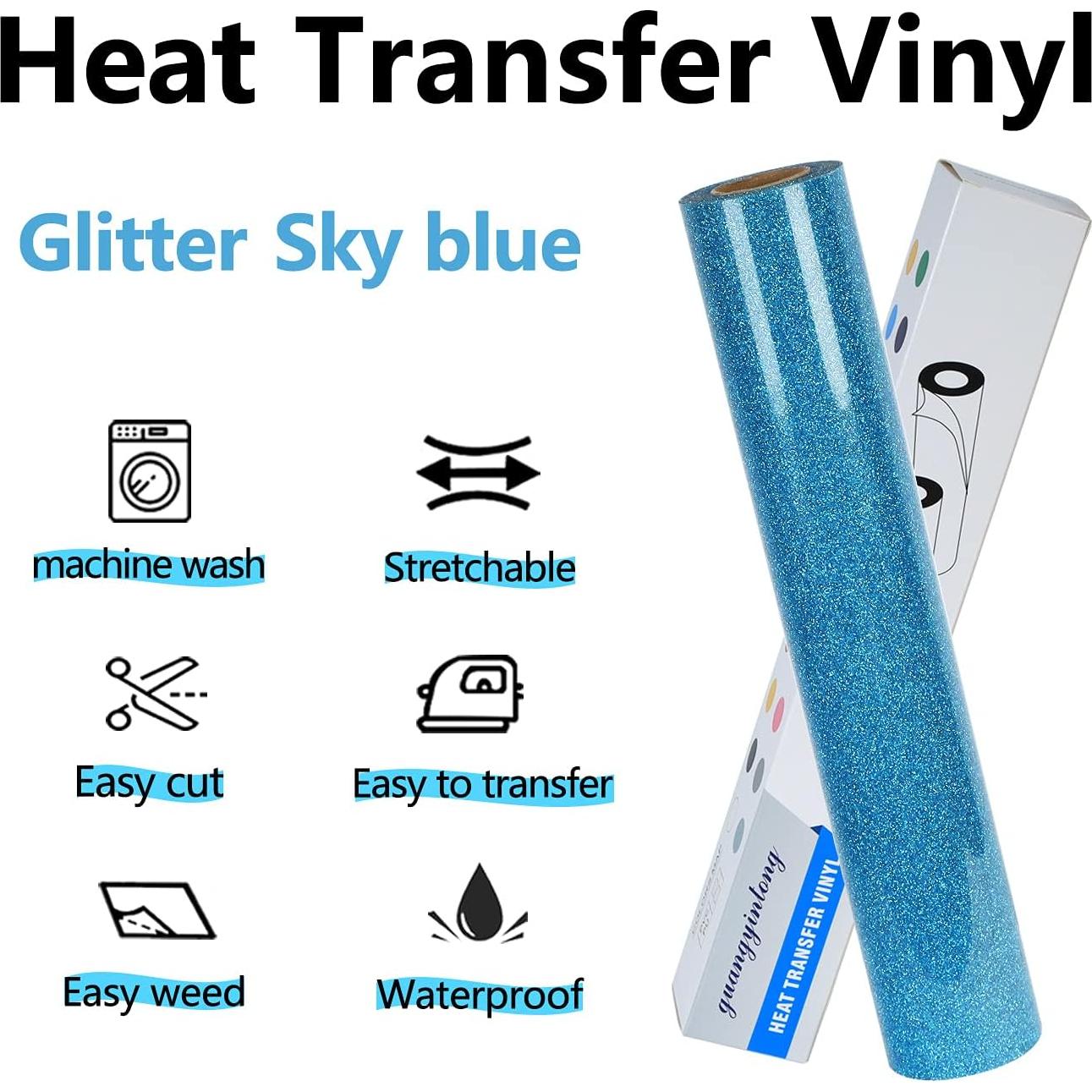 Vinilo de Transferencia de Calor Brillante Azul Cielo 2.44m guangyintong