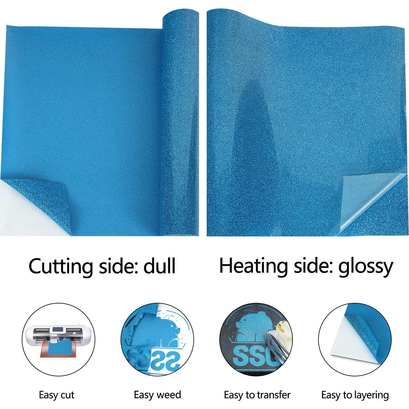 Vinilo de Transferencia de Calor Brillante Azul Cielo 2.44m guangyintong