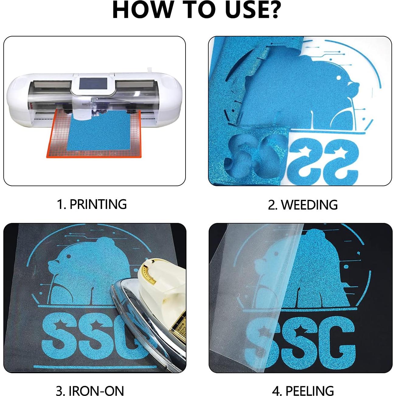 Vinilo de Transferencia de Calor Brillante Azul Cielo 2.44m guangyintong